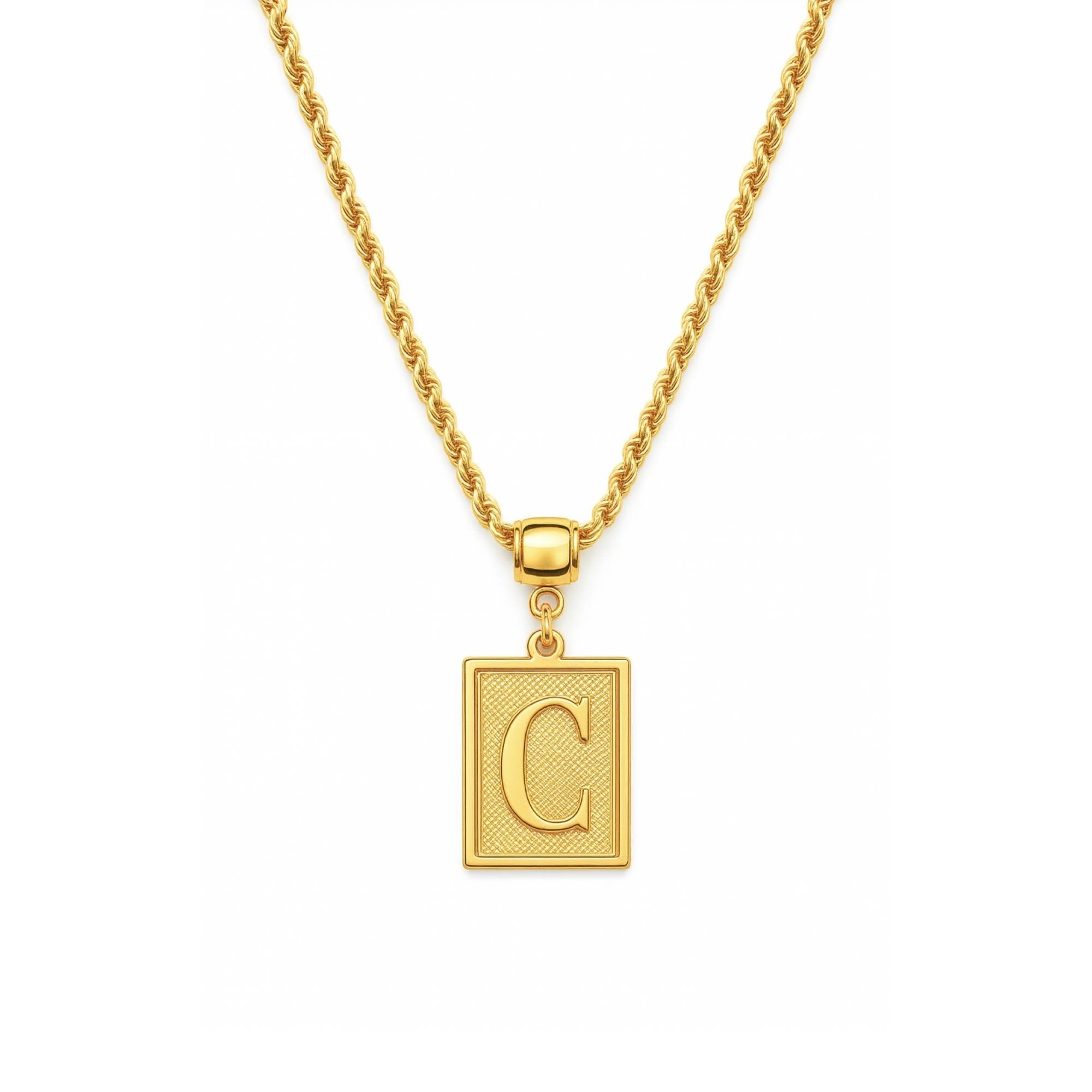 Colar Feminino Letras - Banhado em Ouro 18k