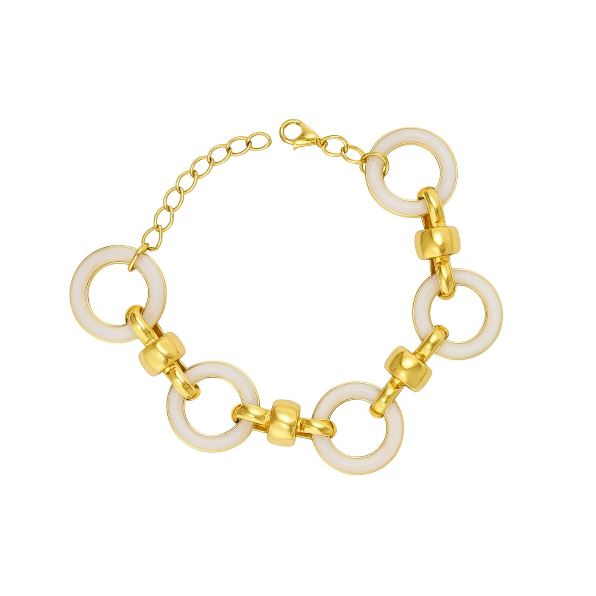 Pulseira Elos Brancos Verão - Banhada em Ouro 18k