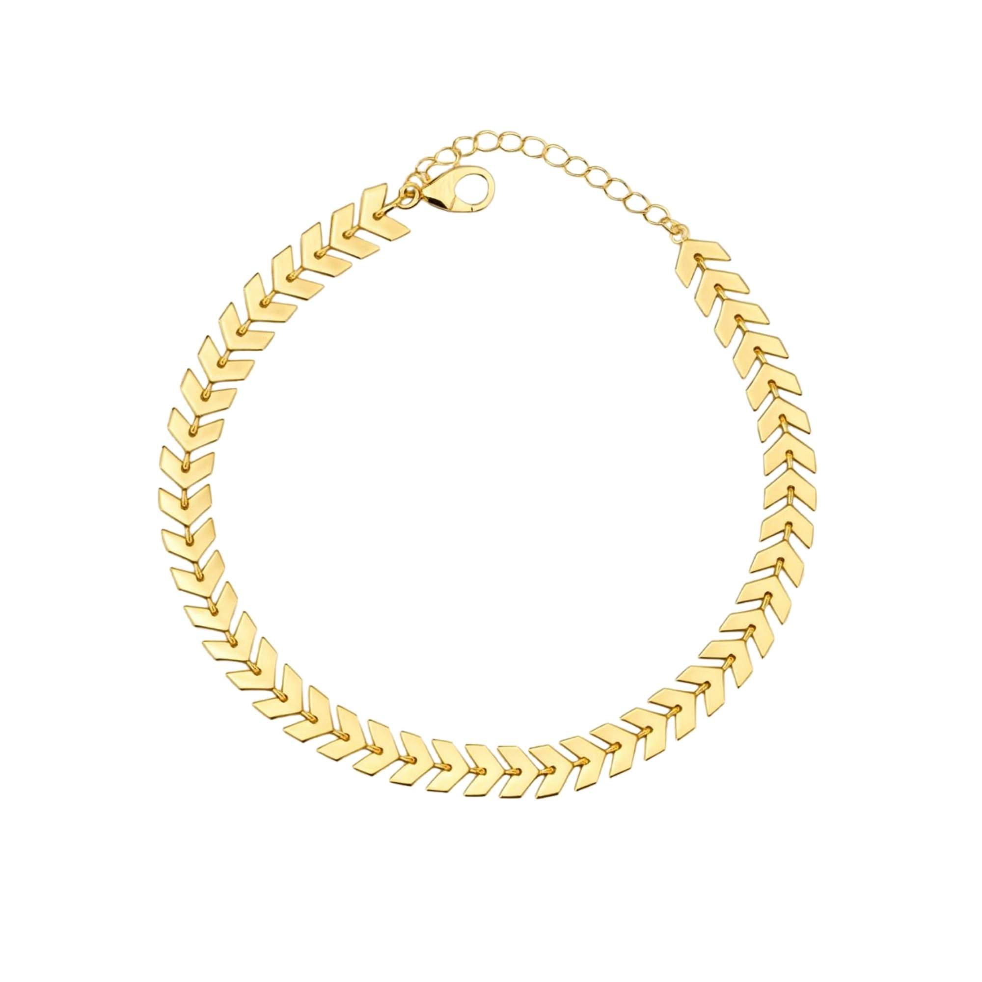 Tornozeleira Escama de Peixe - Banhada em Ouro 18k