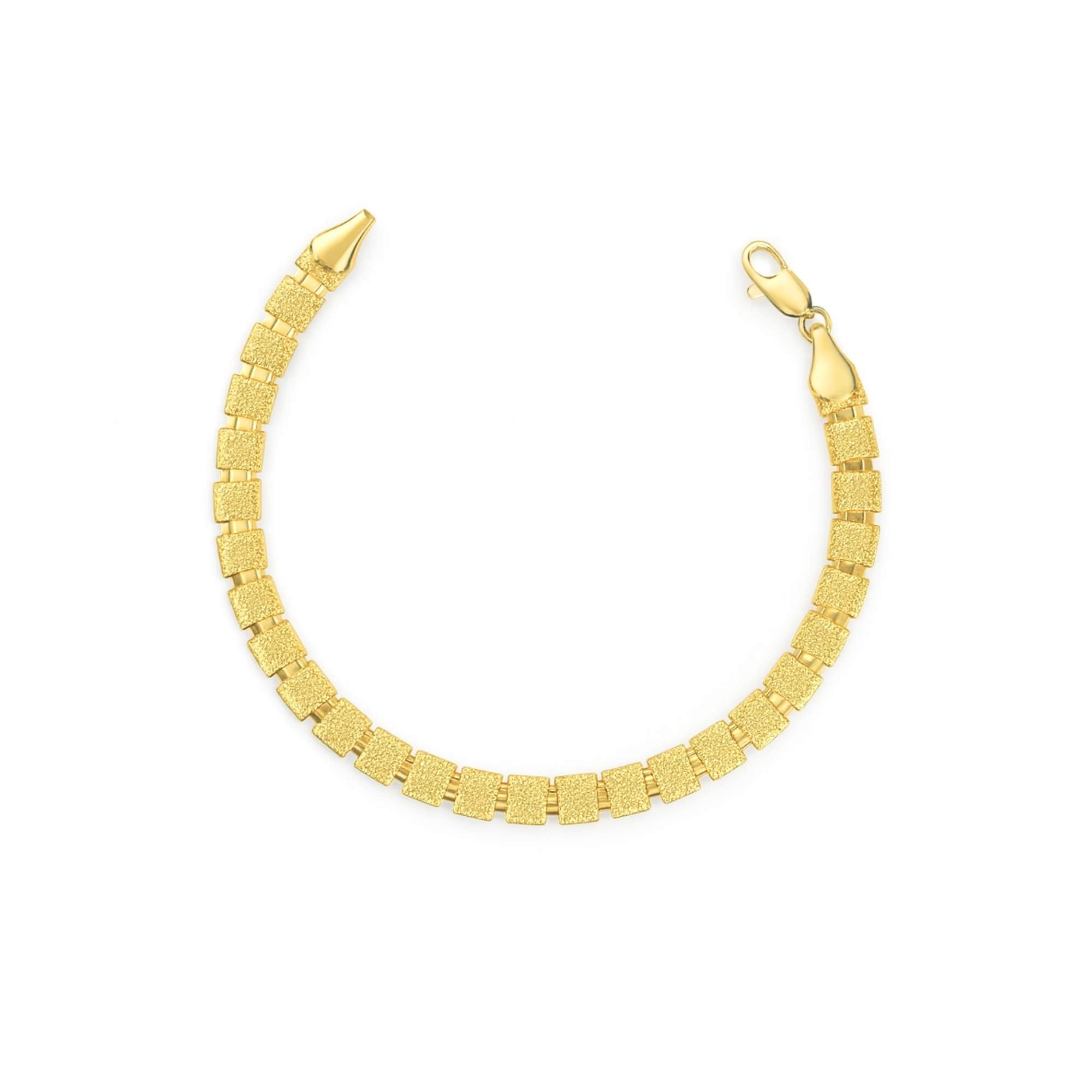 Pulseira Masculina Escovada - Banhada em Ouro 18k