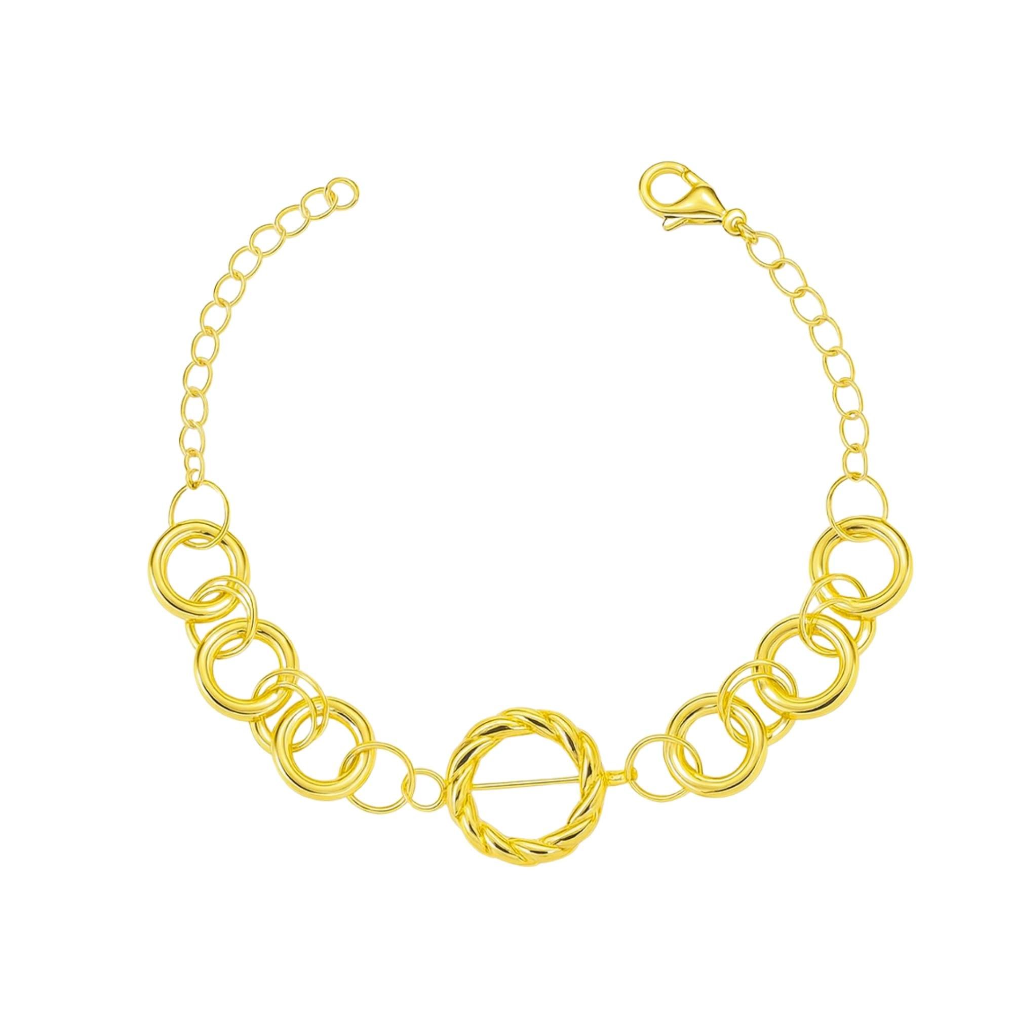 Pulseira Elos Luxo -  Banhado em Ouro 18k