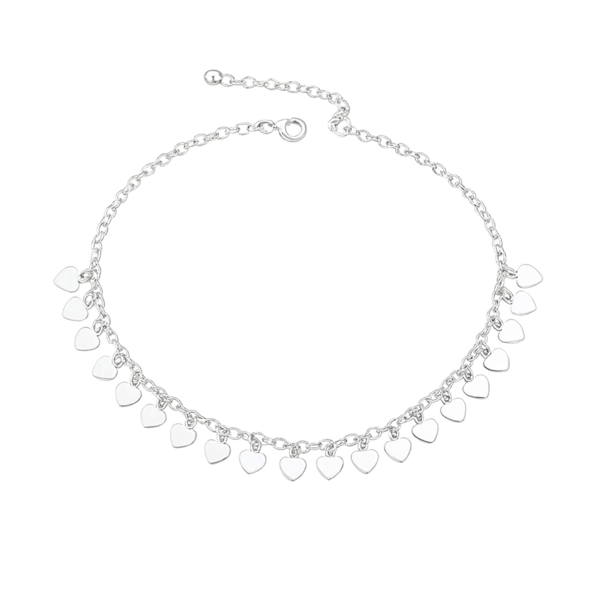 Colar Feminino Corações - Banhado em Prata 925