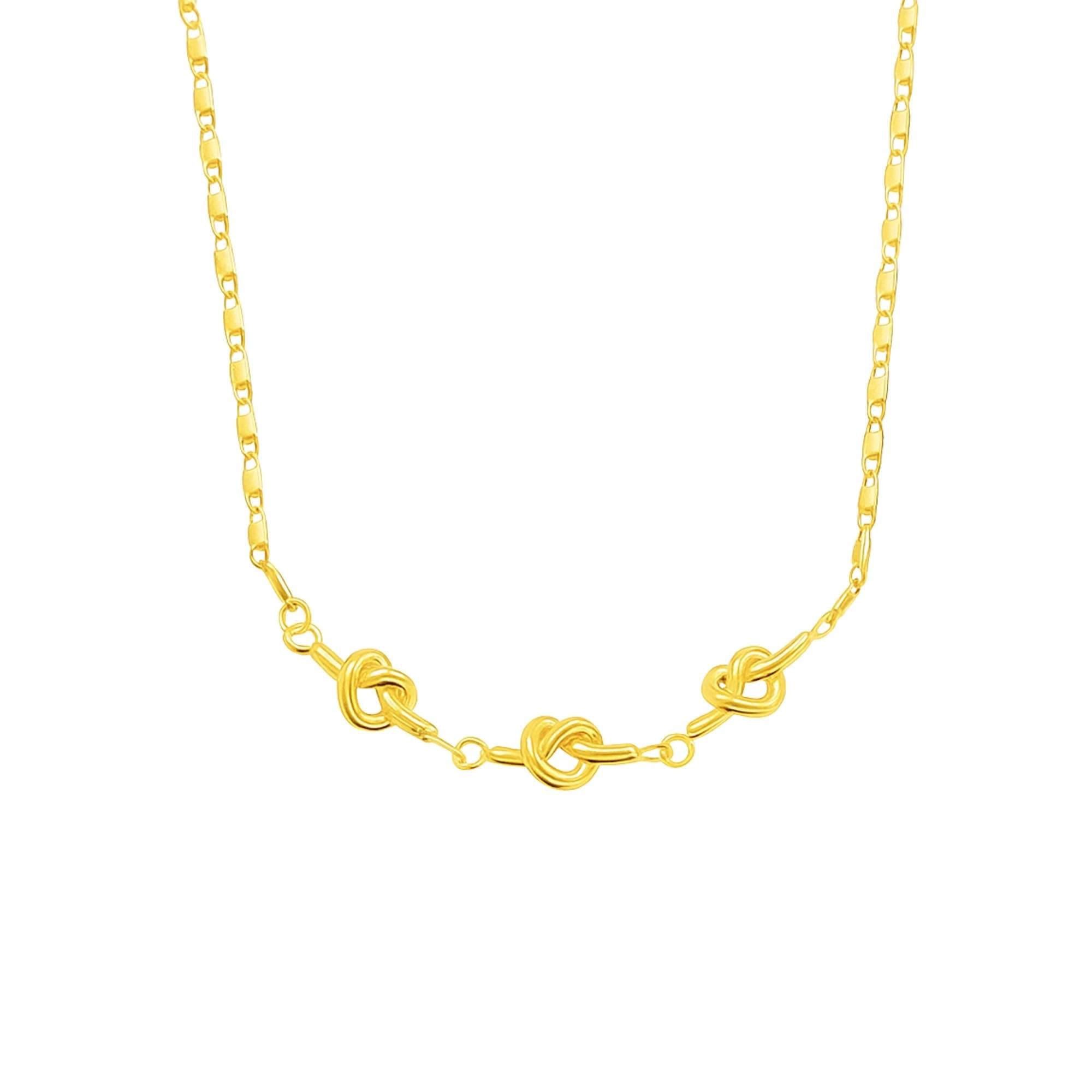 Colar Feminino Nó Triplo - Banhado em Ouro 18k