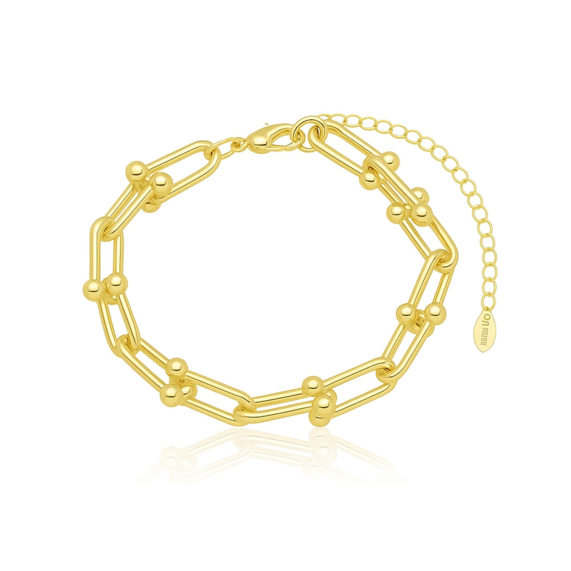 Pulseira Inspiração Elos em U - Banhada em Ouro 18k