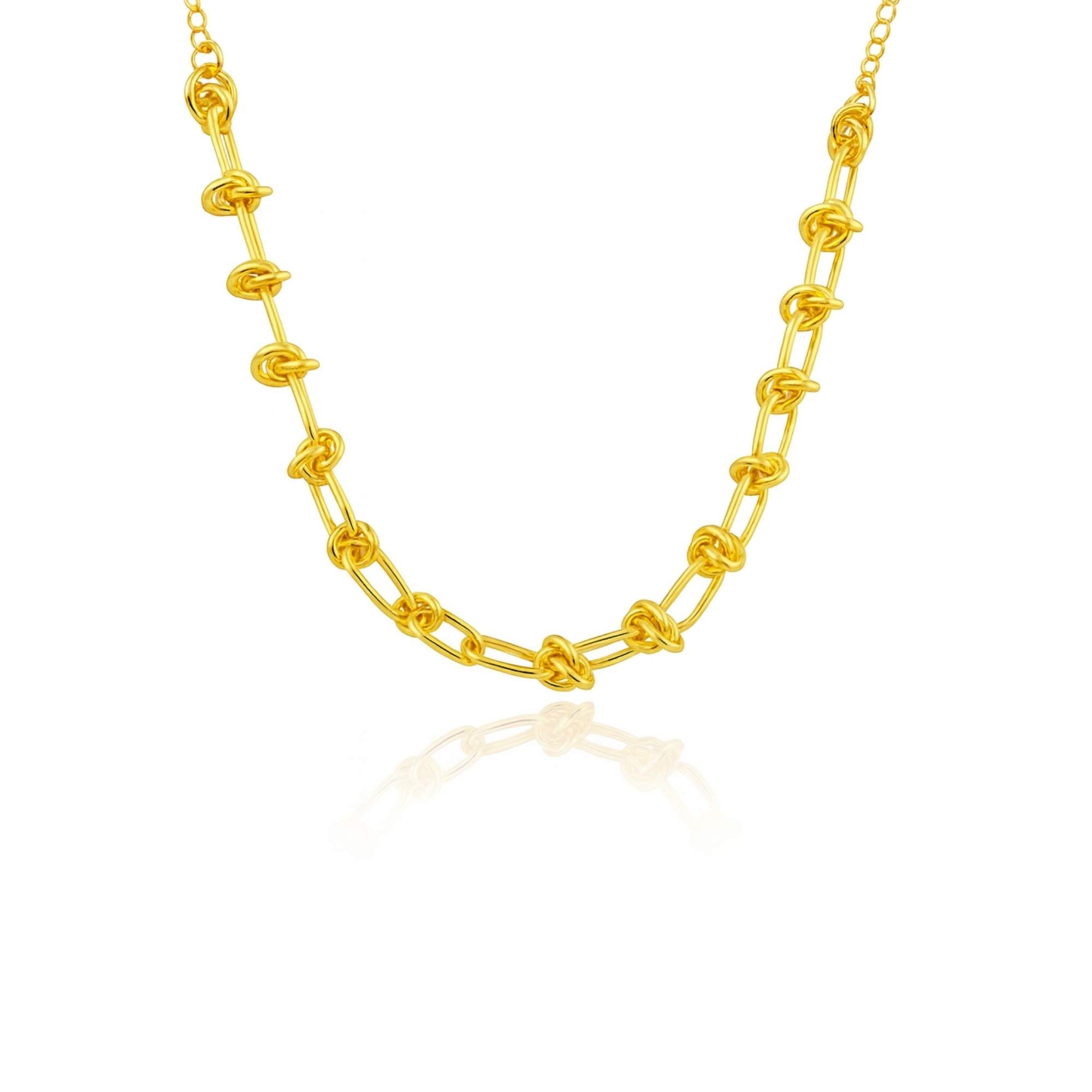 Colar Feminino Nó Dourado - Banhado em Ouro 18k