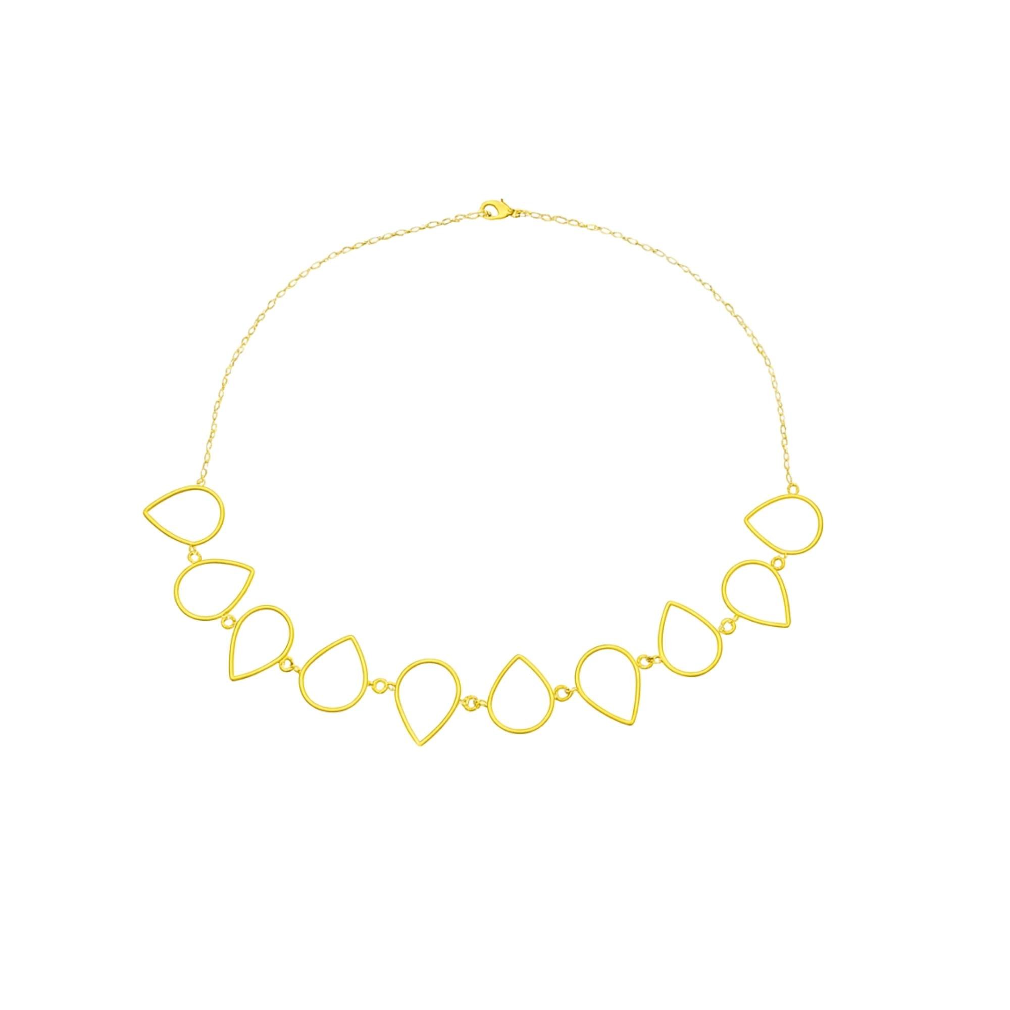 Colar Elos Gotas - Banhado em Ouro 18k