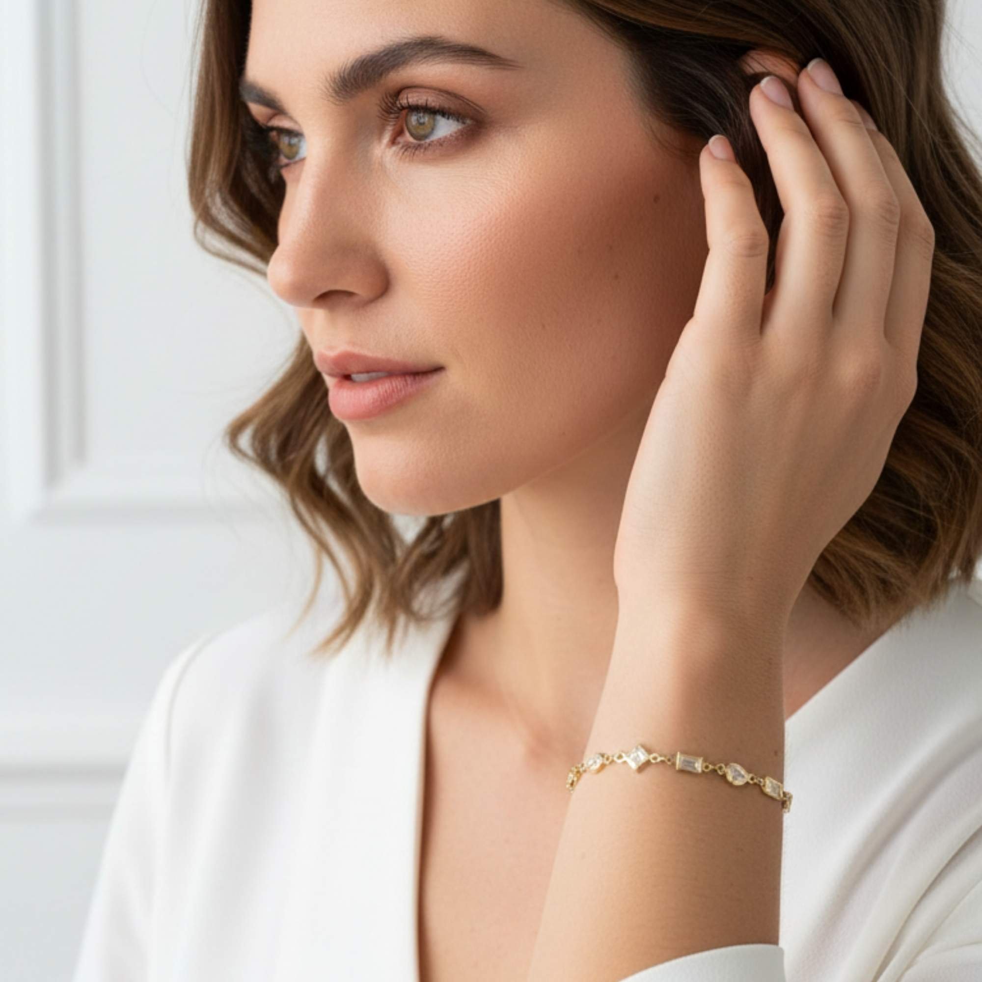 Pulseira Feminina Formas Geométricas -  Banhado em Ouro 18k Dourado 2