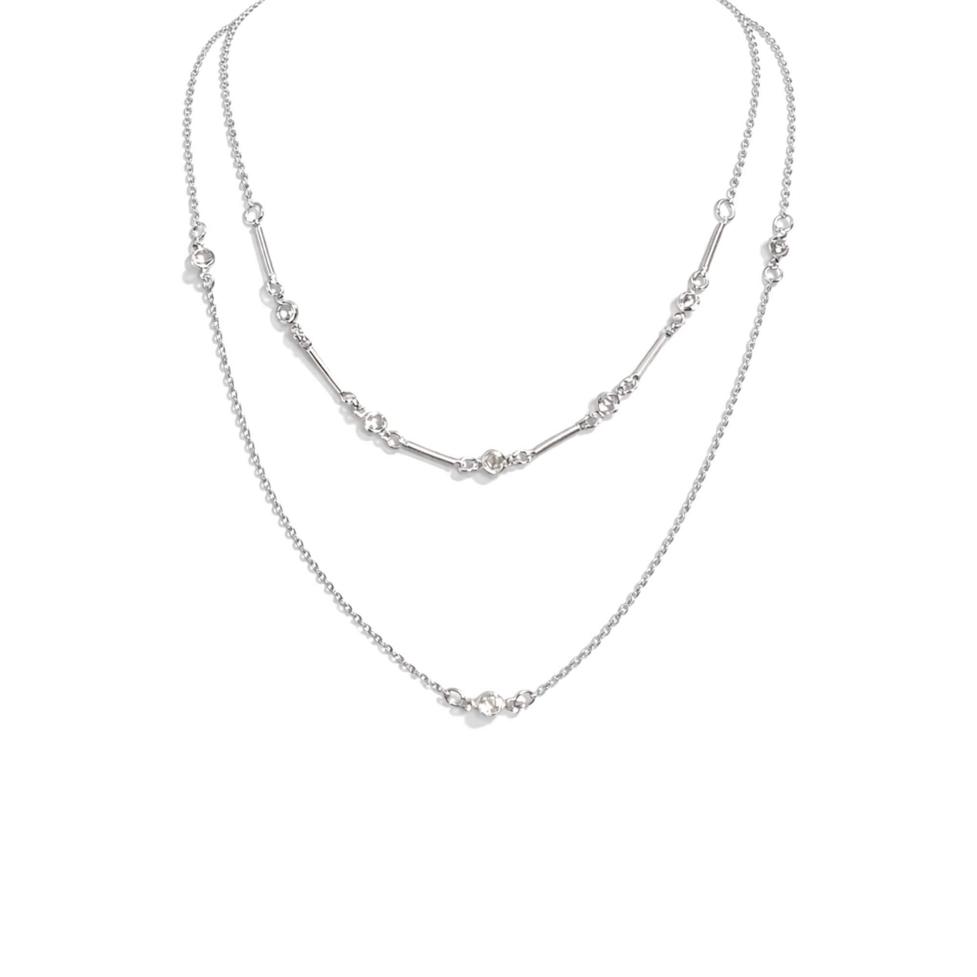 Colar Feminino Duplo - Banhado em Prata 925