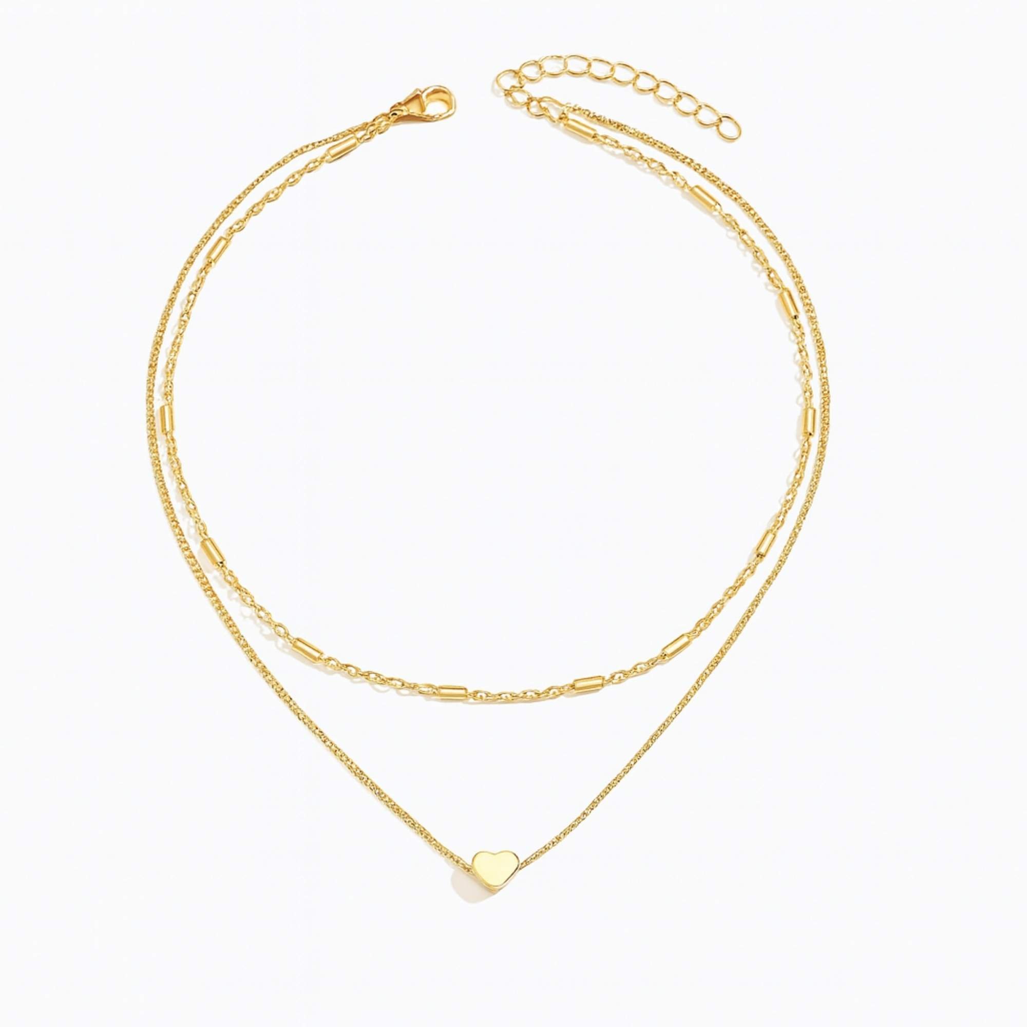 Colar Duplo Coração - Banhado em Ouro 18k