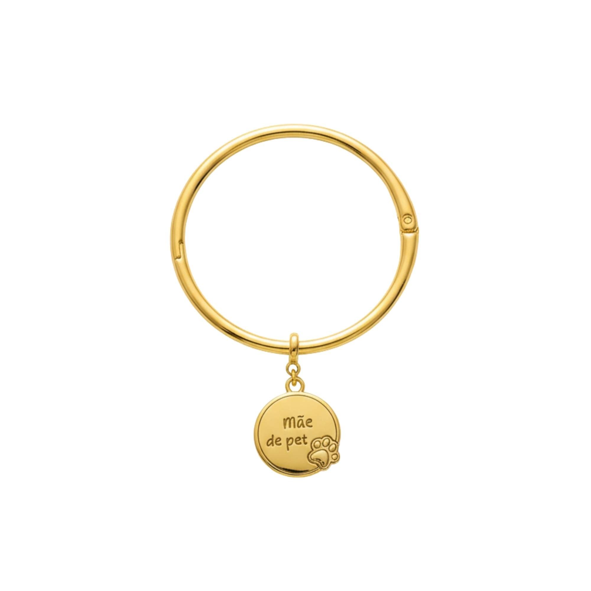Bracelete Medalha Mãe de Pet - Banhado em Ouro 18k