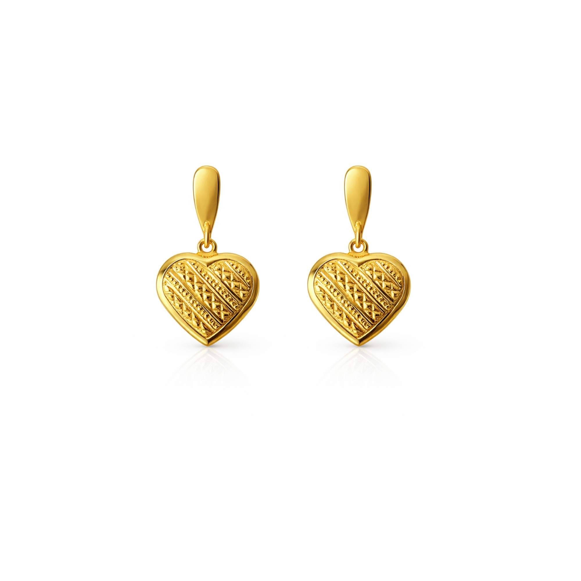 Brinco Coração - Banhado em Ouro 18k