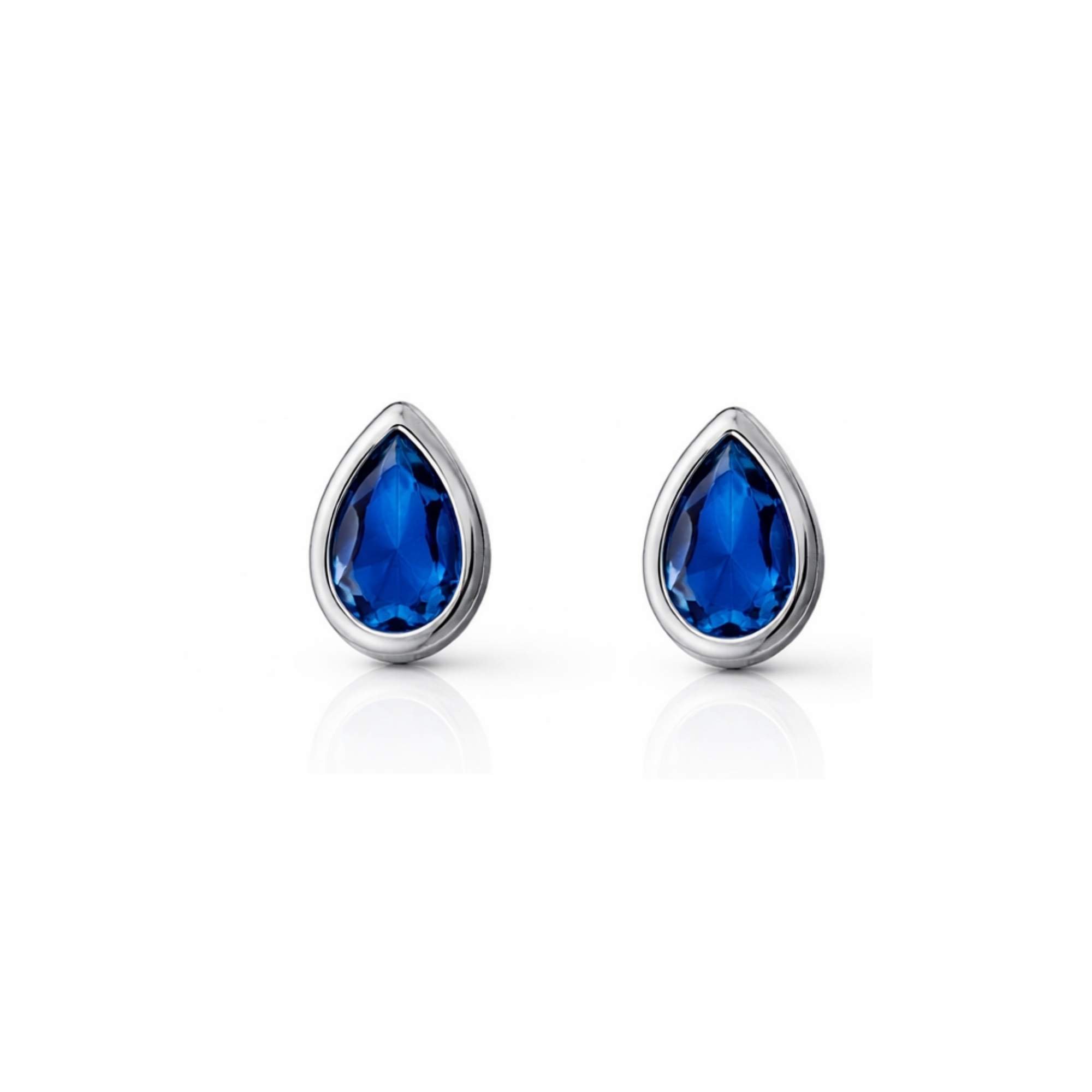 Brinco Gota Azul - Banhado em Prata 925