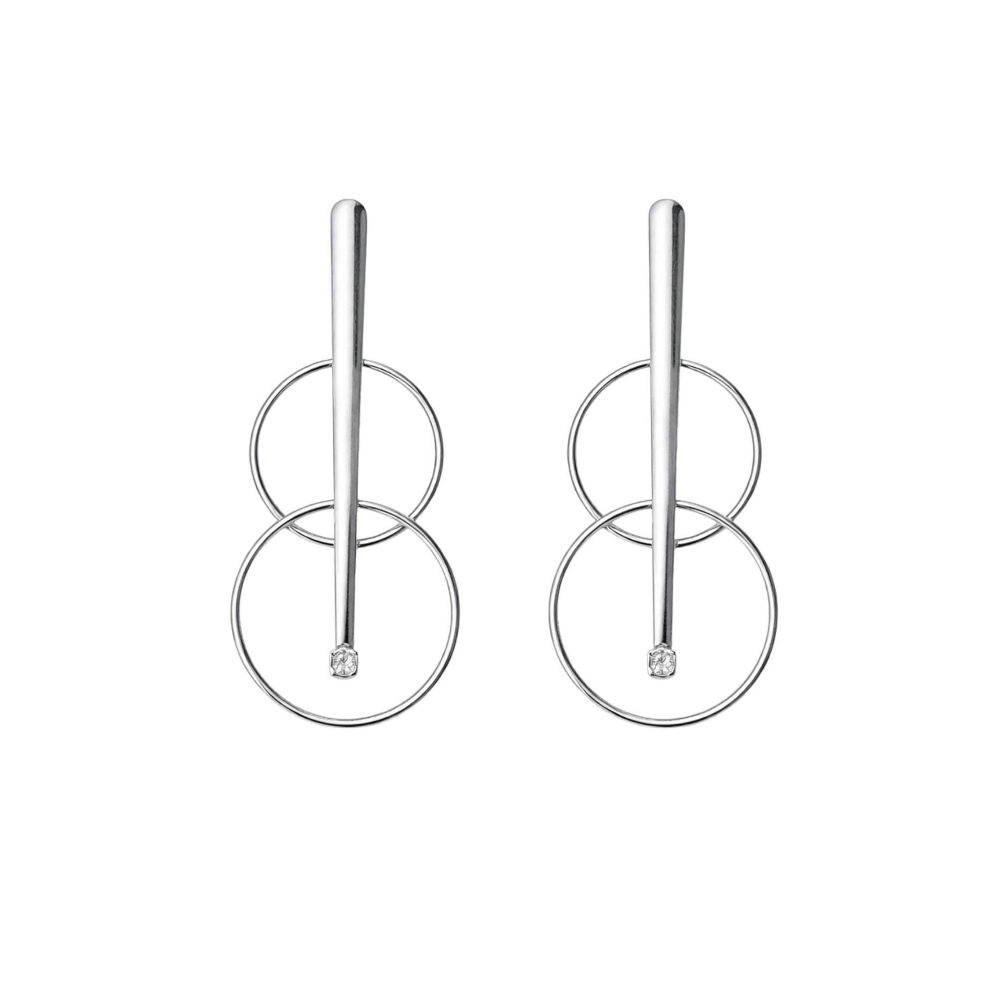 Brinco Argolas Suspensas - Banhado em Prata 925