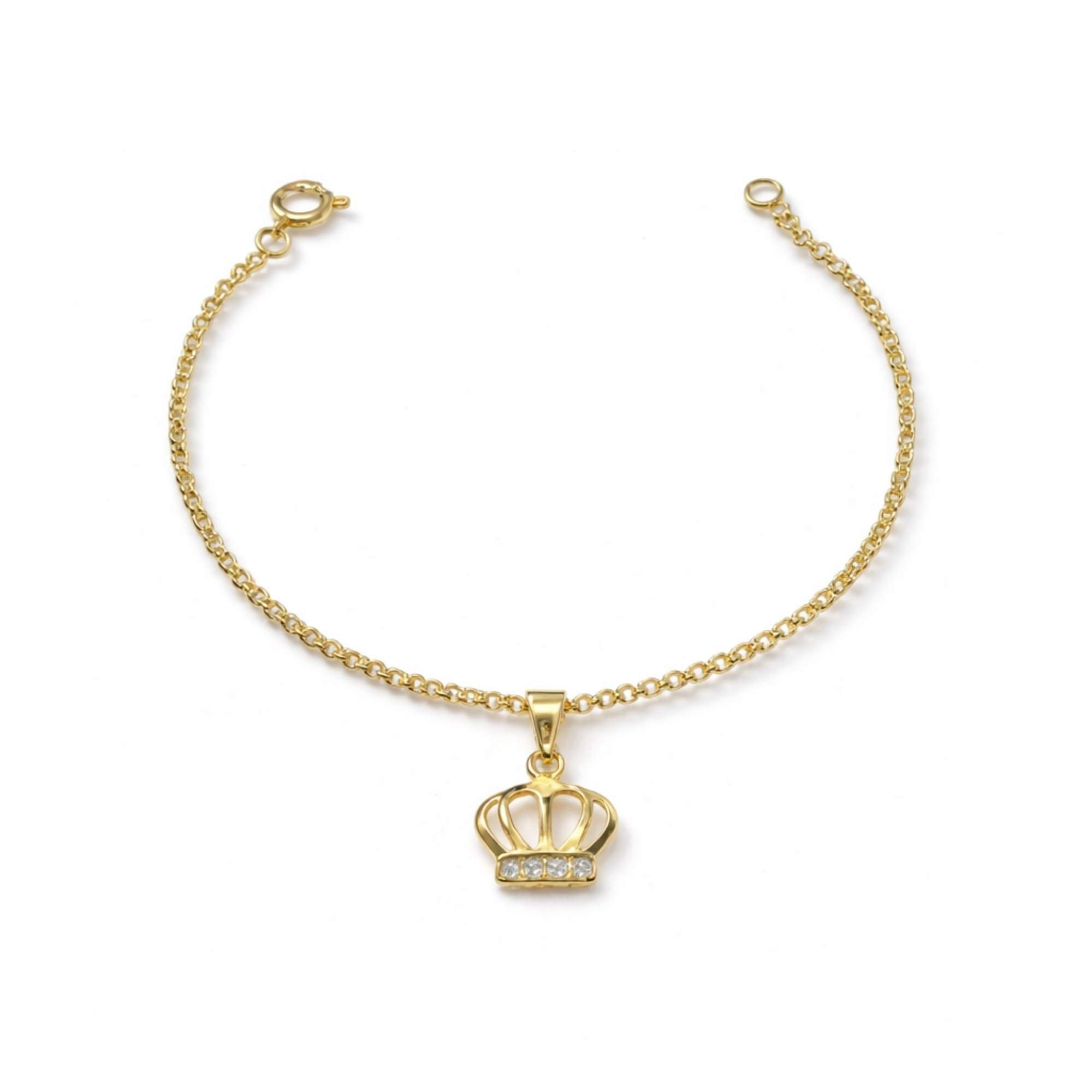 Pulseira Pingente Coroa - Banhado em Ouro 18k