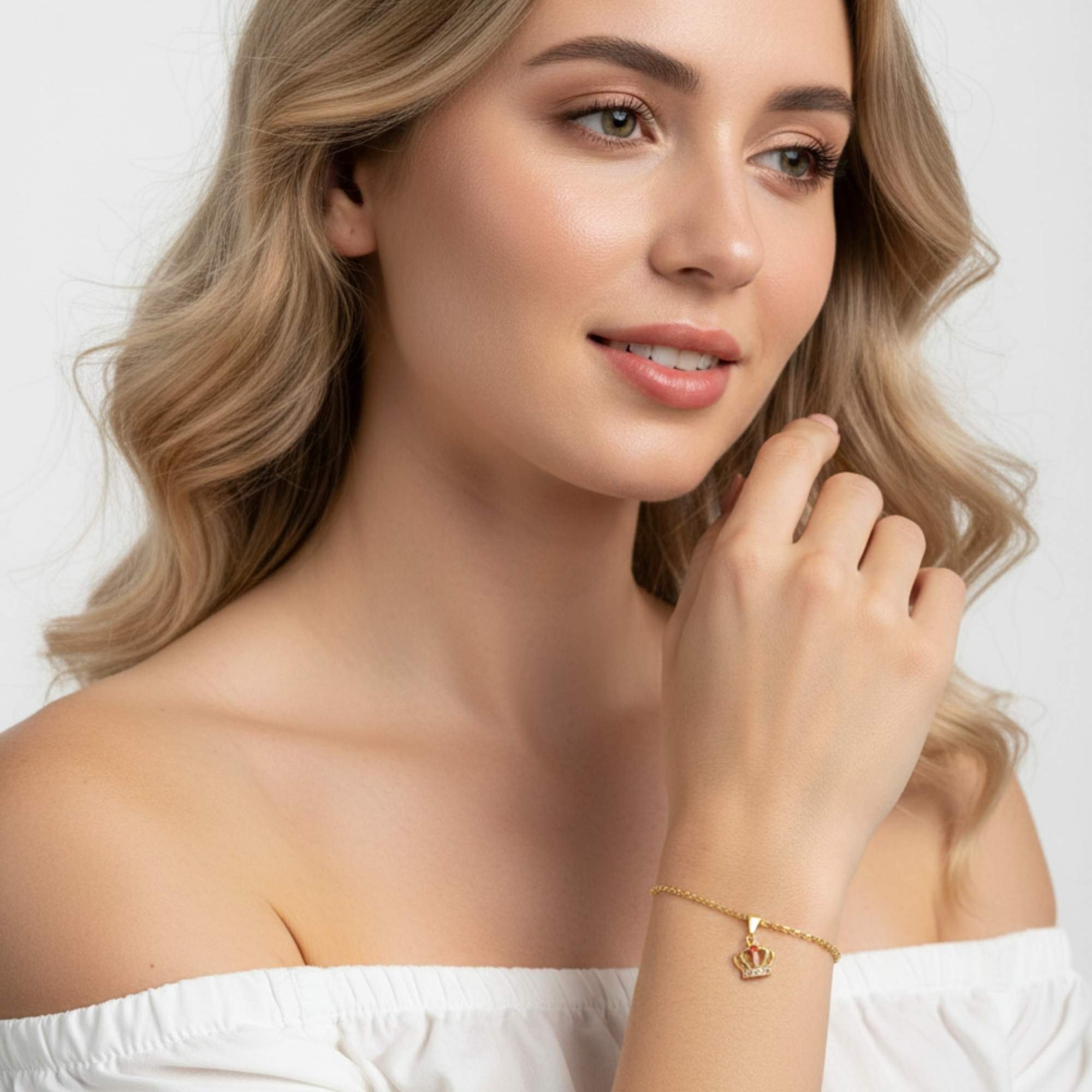 Pulseira Pingente Coroa - Banhado em Ouro 18k Dourado 2