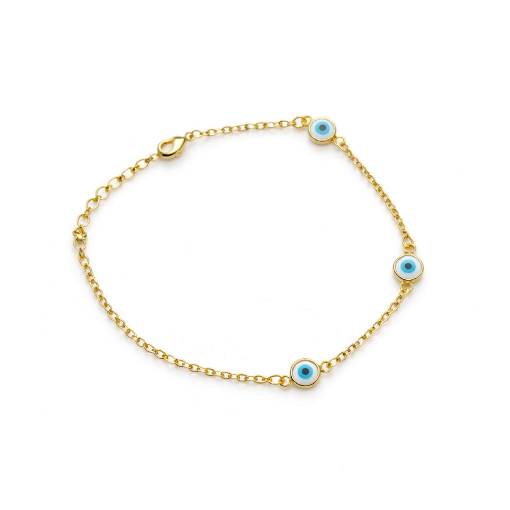 Pulseira Feminina Olho Grego - Banhada em ouro 18k