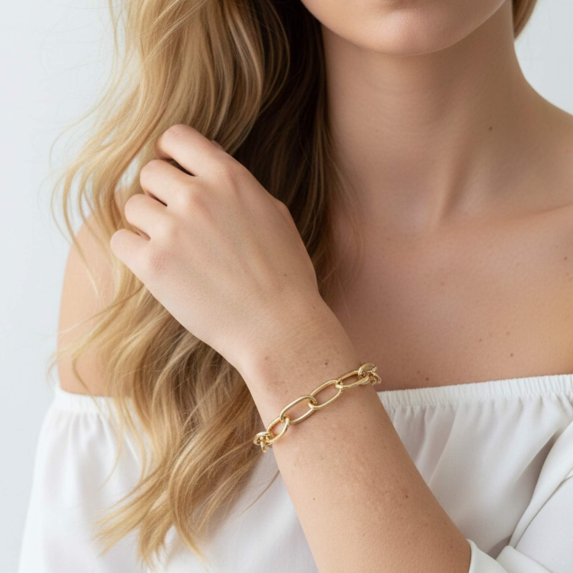 Pulseira Feminina Elos Dourados - Banhada em ouro 18k Dourado 2