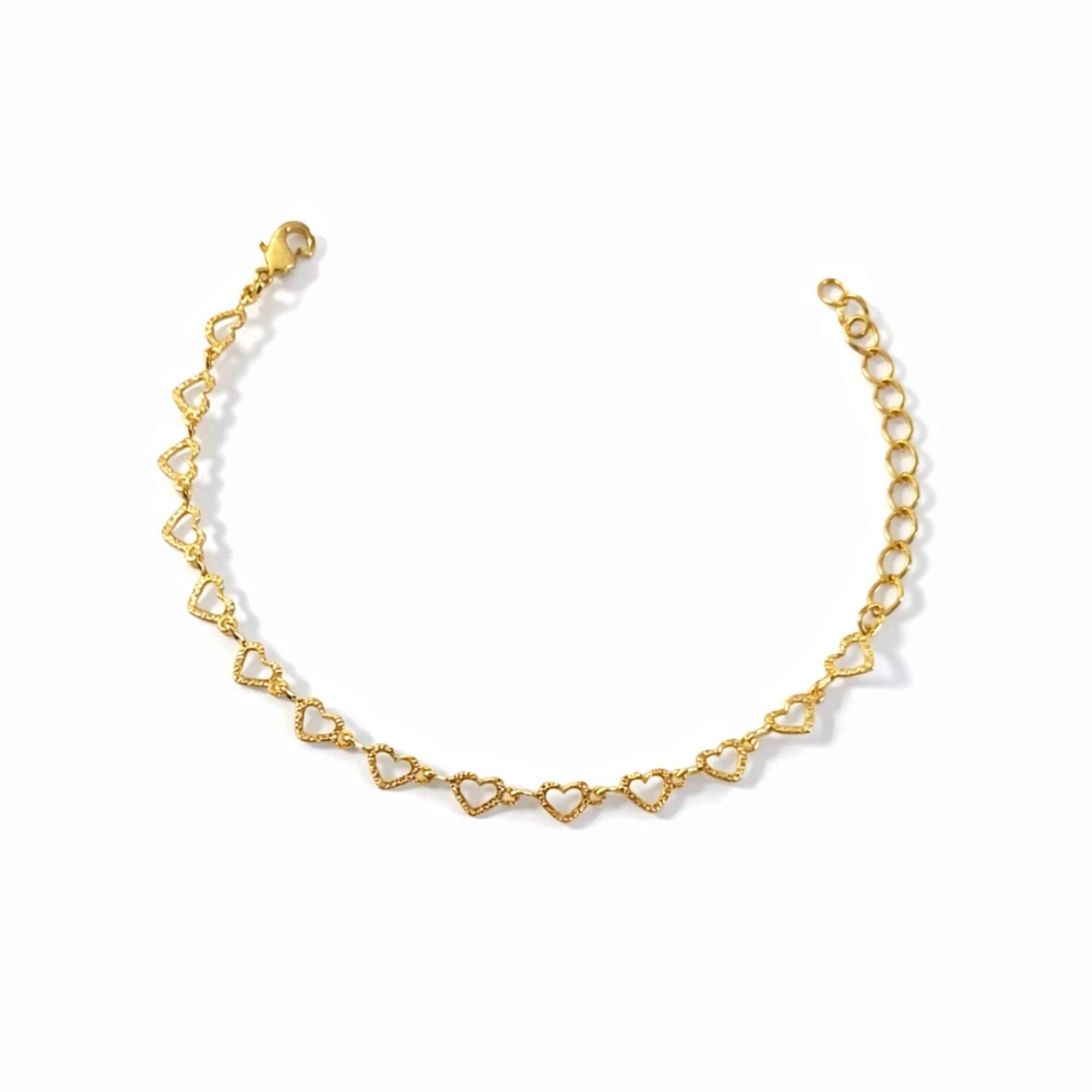Pulseira Feminina Corações Dourados - Banhado em ouro 18k