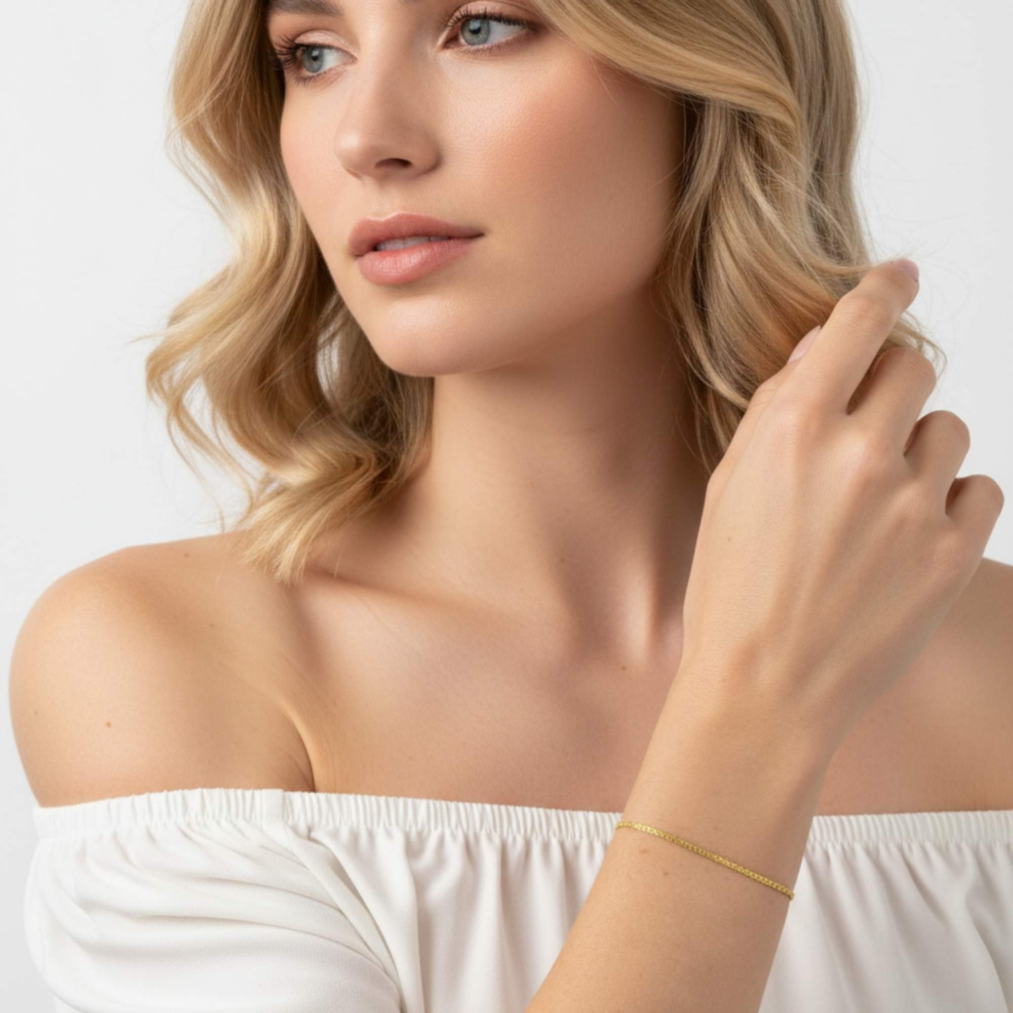 Pulseira Feminina Trançada - Banhada em Ouro 18k Dourado 2