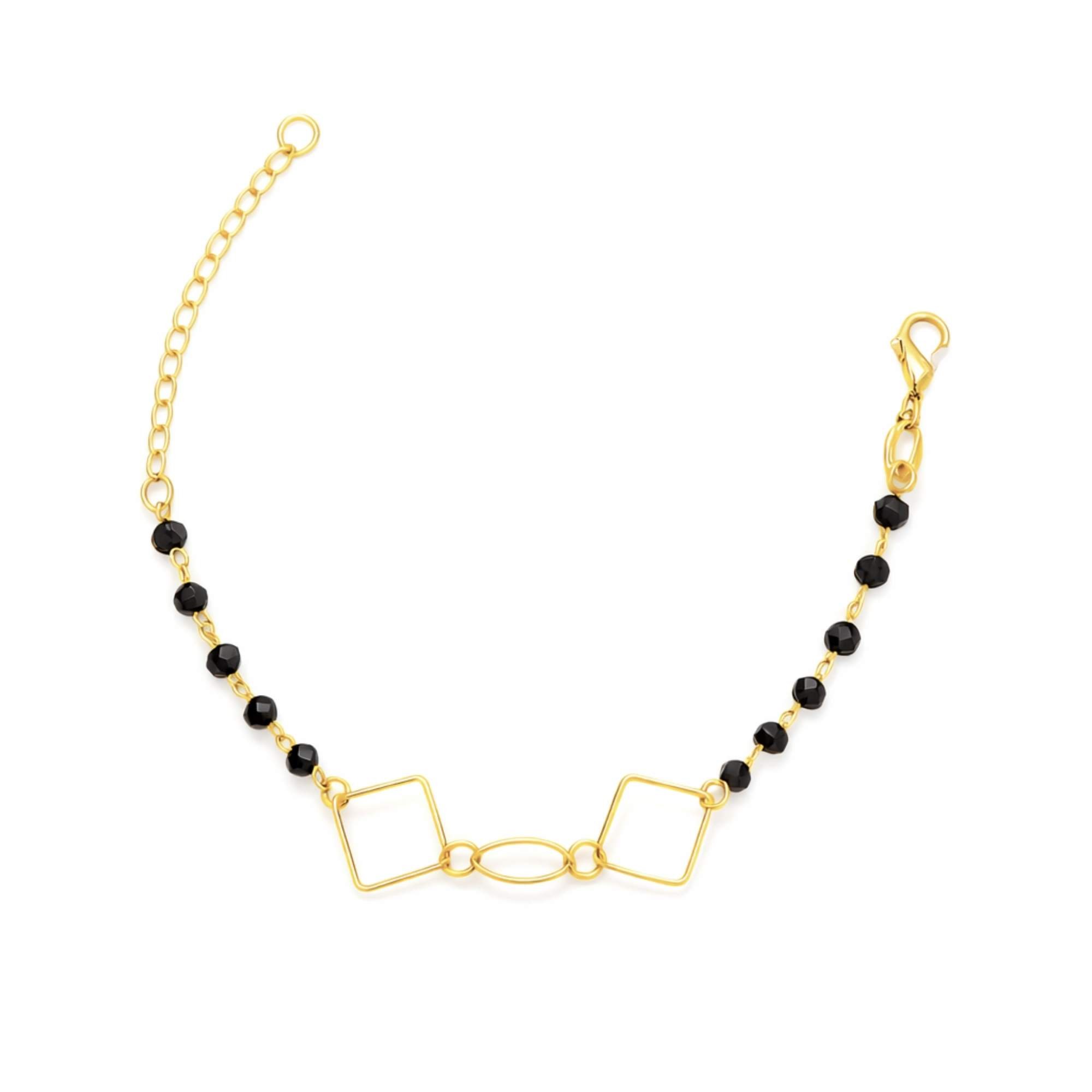 Pulseira Pingentes Geométricos - Banhada em ouro 18k