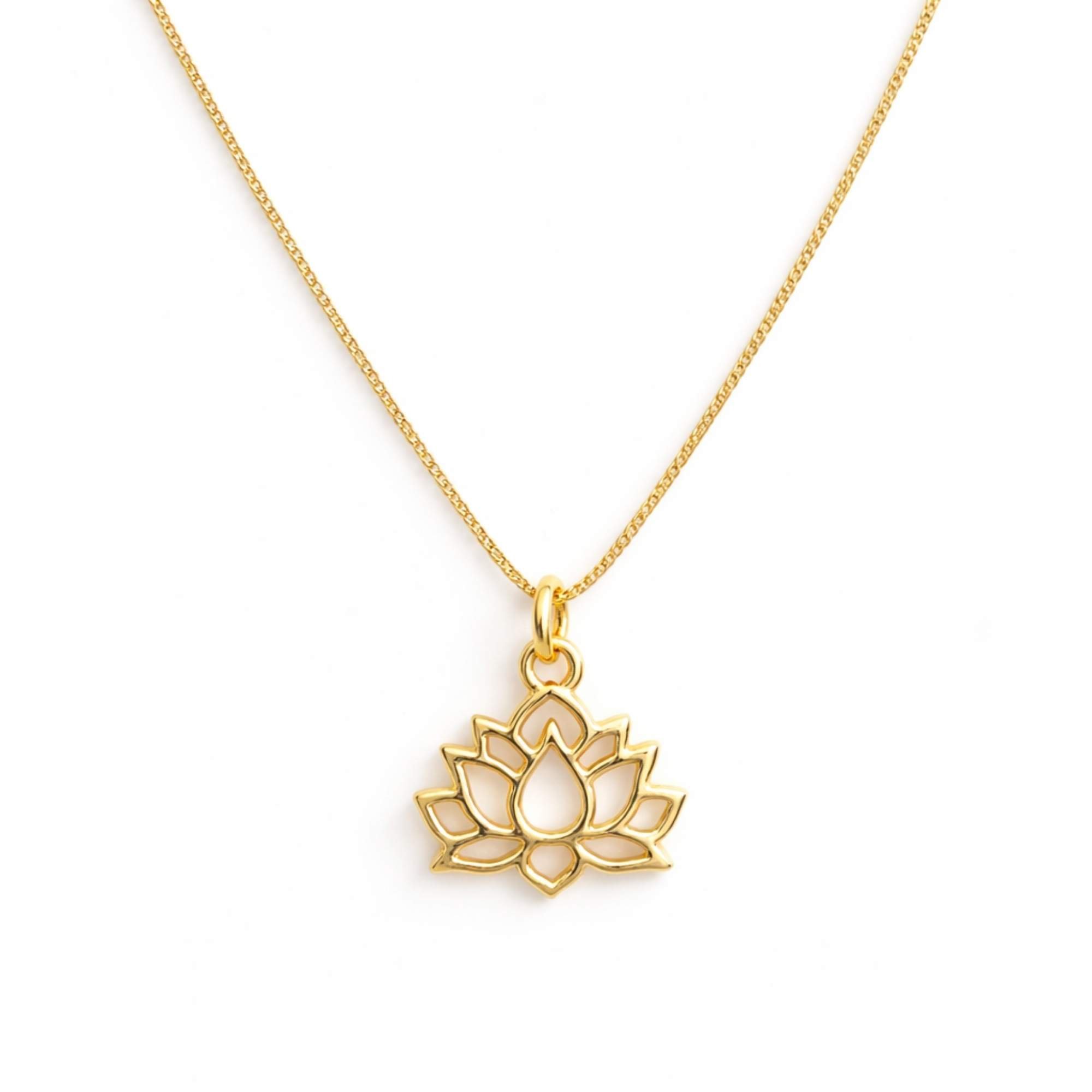 Colar Feminino Flor de Lótus - Banhado em Ouro 18k