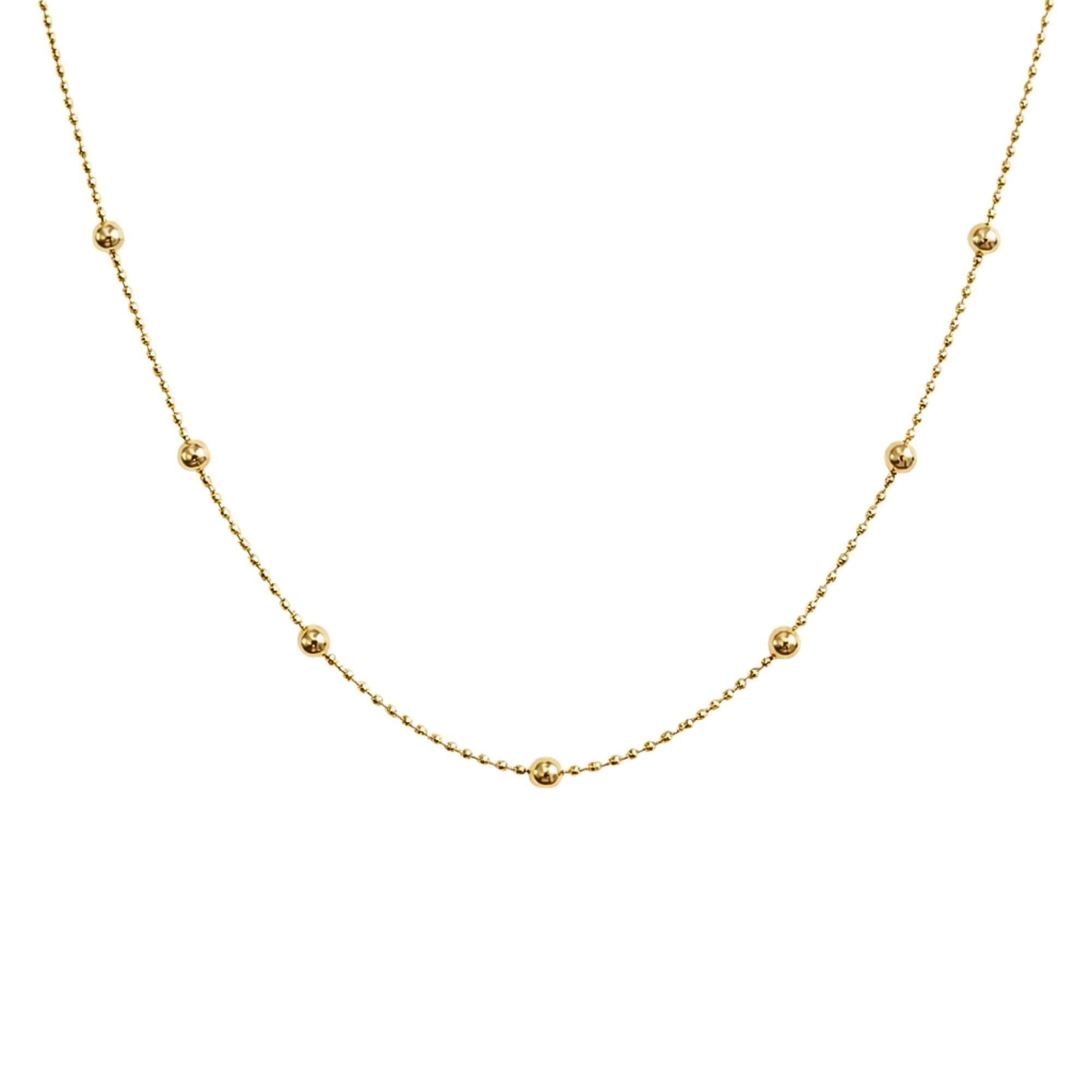 Colar Feminino de Bolinhas - Banhado em Ouro 18k