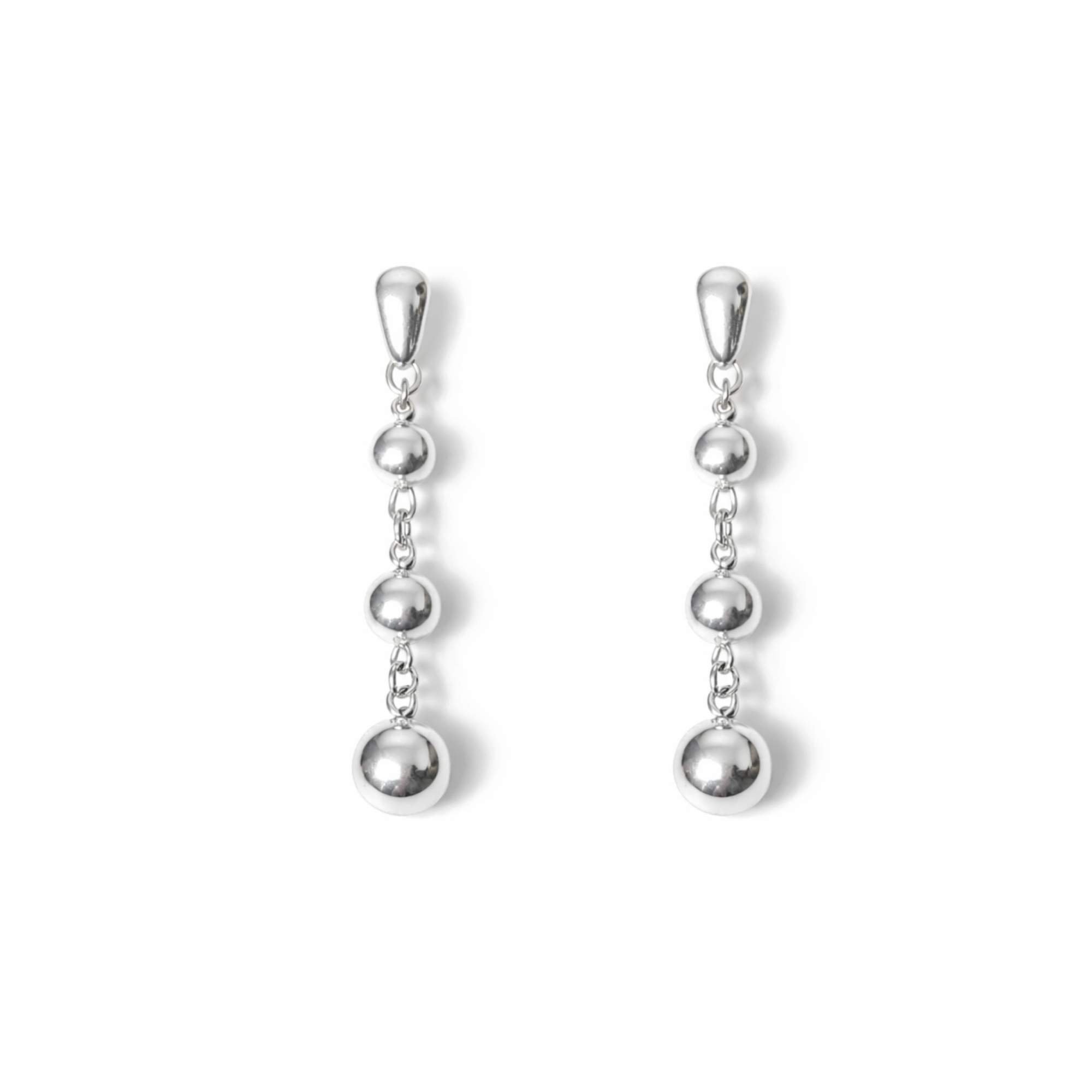 Brinco Feminino Bolinhas Prata - Banhado em Prata 925