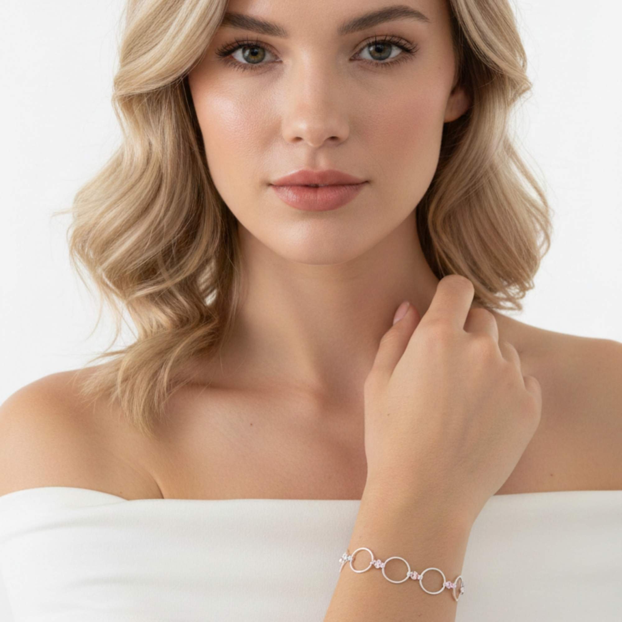 Pulseira Feminina Elos - Banhado em Prata 925 Prata 2