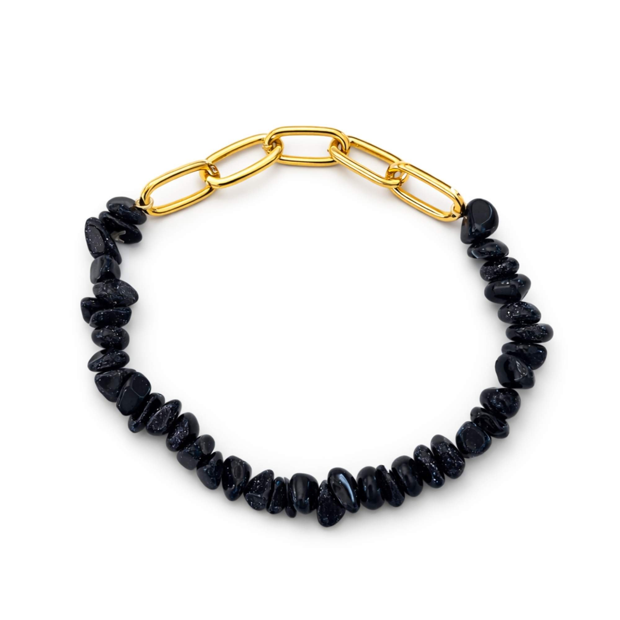 Pulseira de Pedras Naturais  -  Banhado em Ouro 18k