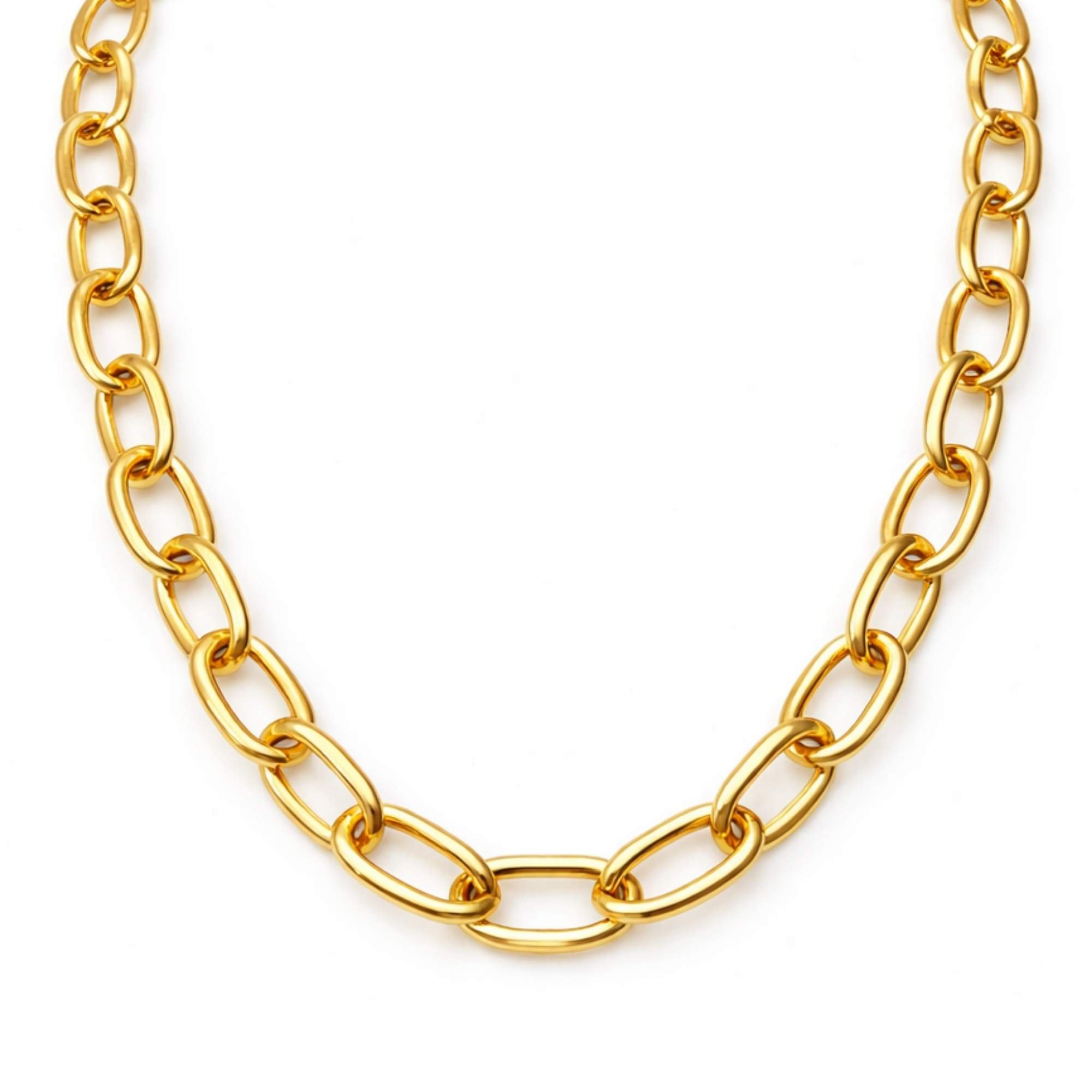 Corrente Elos Correntaria - Banhado em Ouro 18k