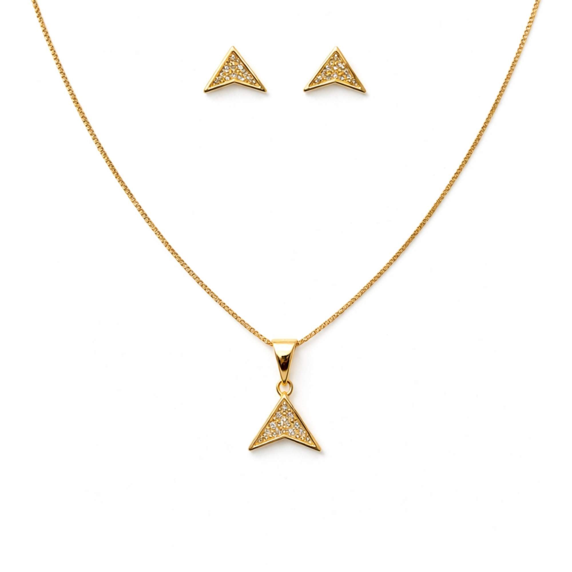 Conjunto Coleção Vértice Elegance - Banhado em ouro 18k