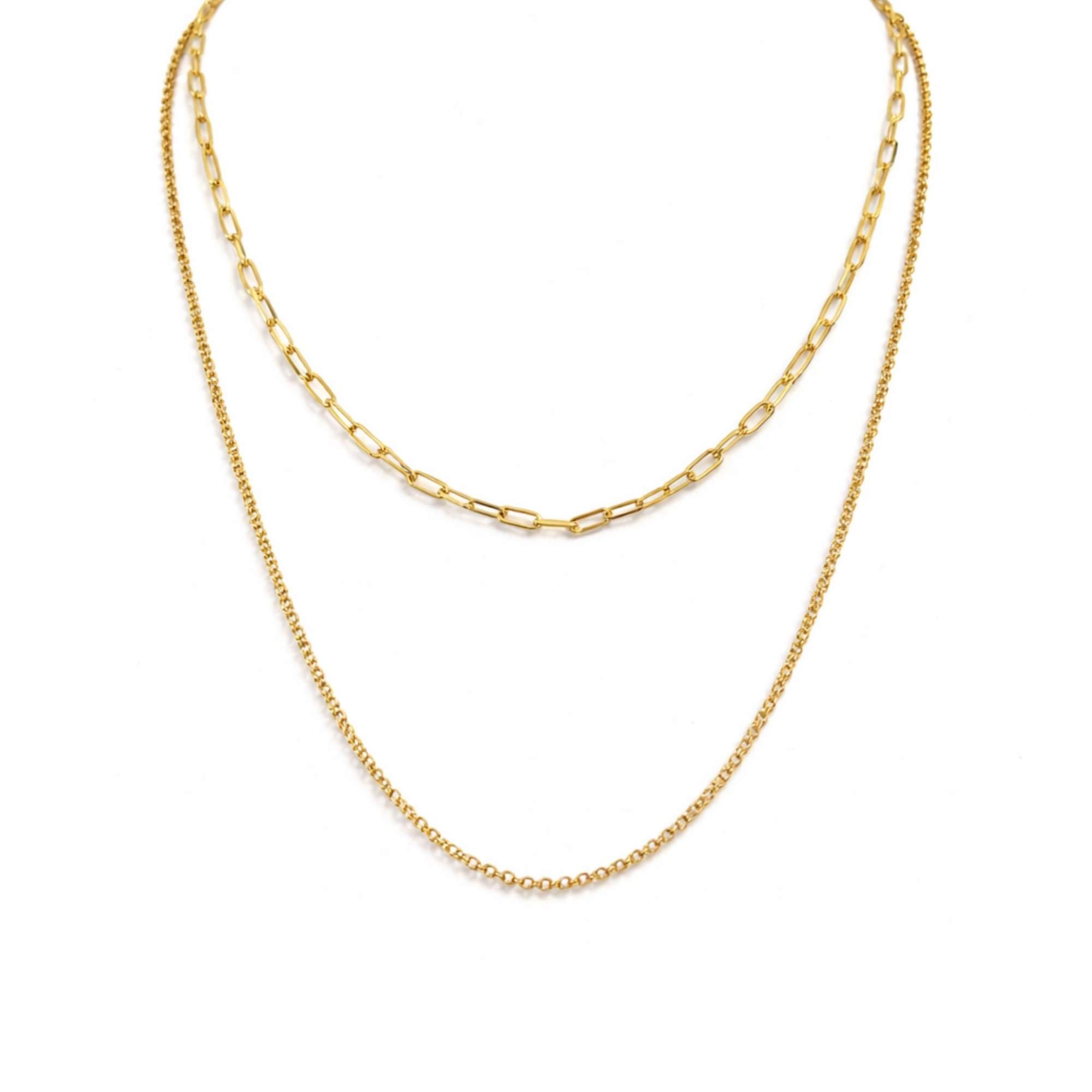 Corrente Dupla Feminina - Banhado em Ouro 18k