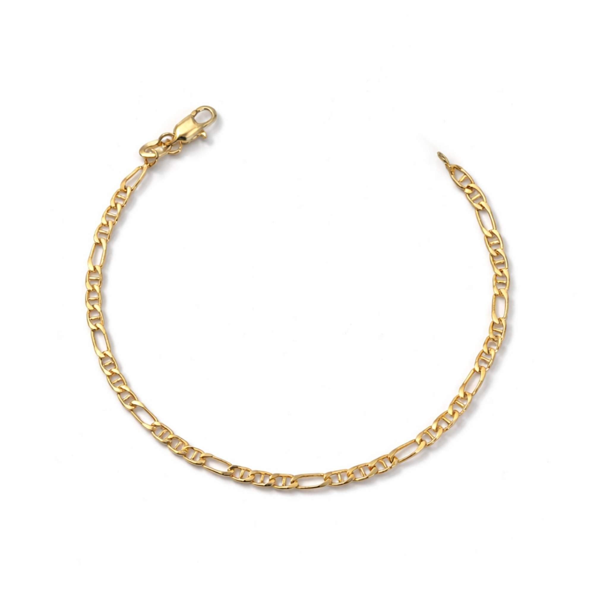 Pulseira Masculina 3x1 - Banhado em Ouro 18k - 3 mm