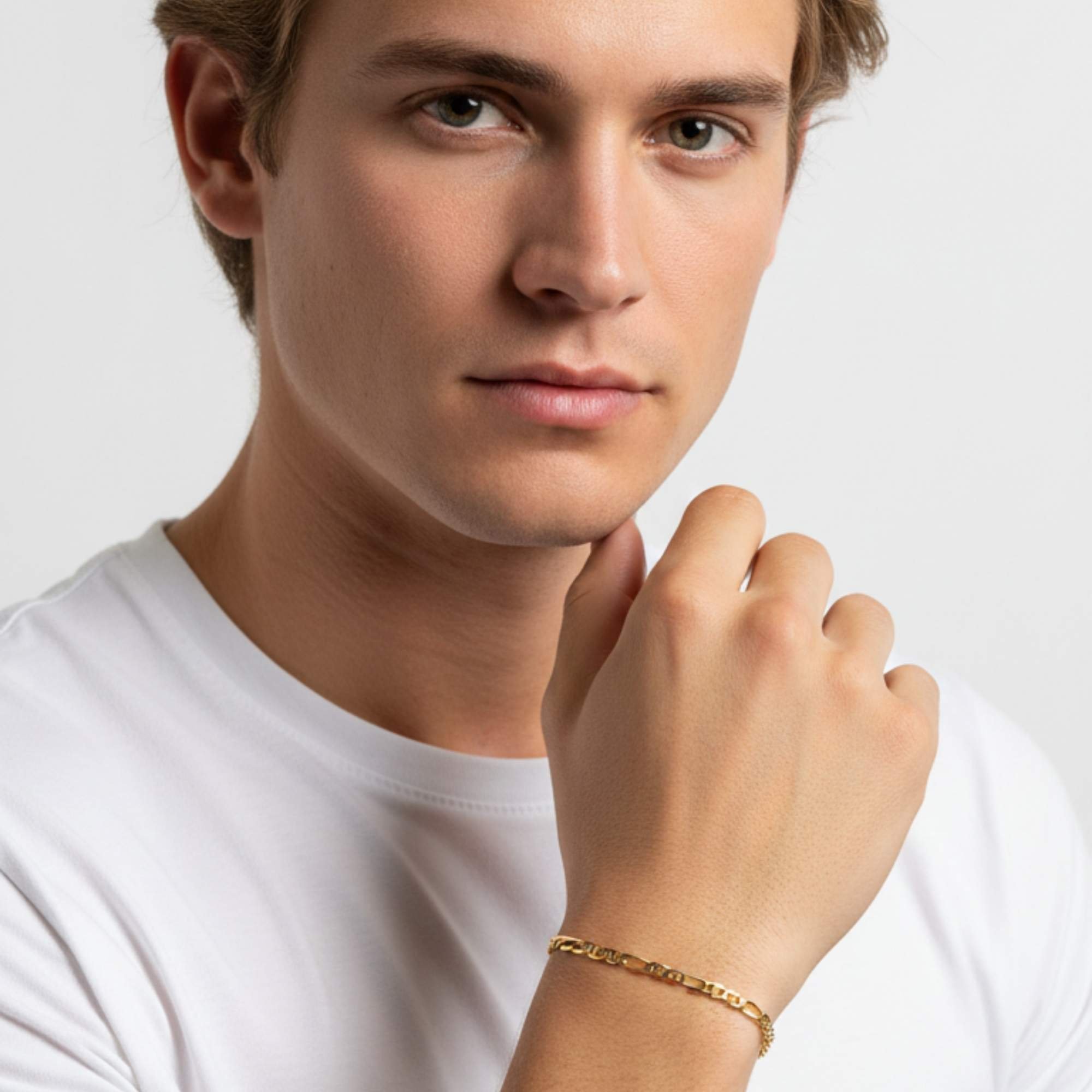 Pulseira Masculina 3x1 - Banhado em Ouro 18k - 3 mm Dourado 2