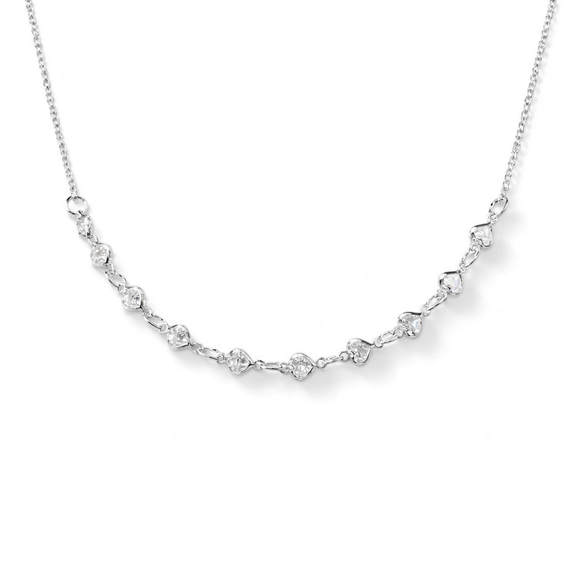 Colar Feminino Mini Corações - Banhado em Prata 925