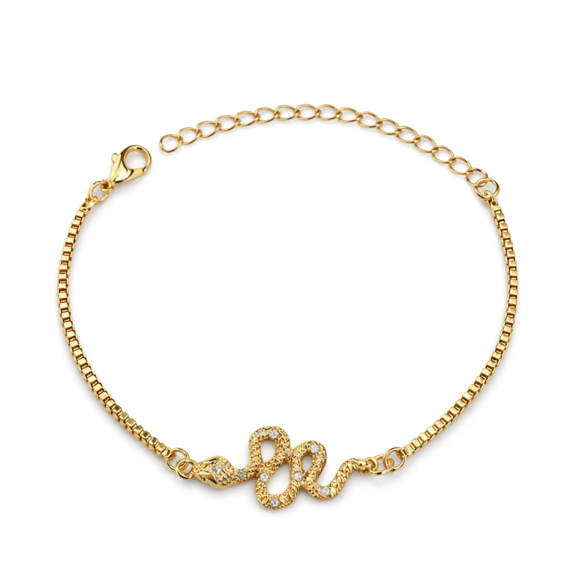 Pulseira Feminina Serpente - Banhado a ouro 18k