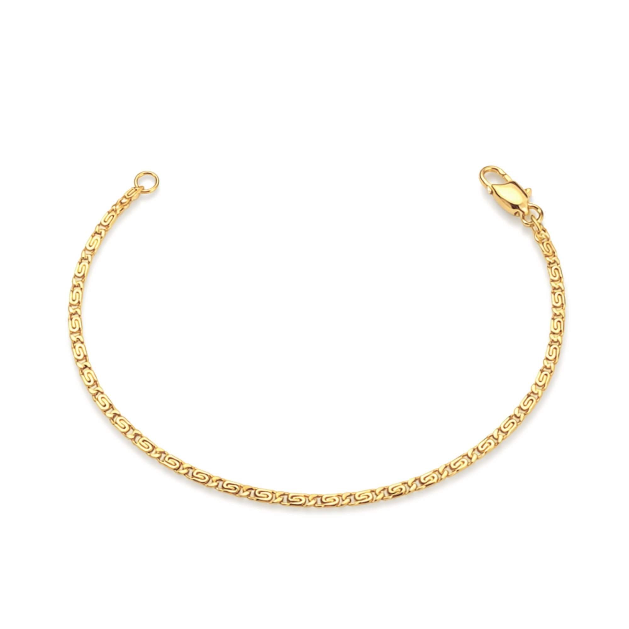 Pulseira Feminina Piastrine Trabalhada - Banhada em Ouro 18k