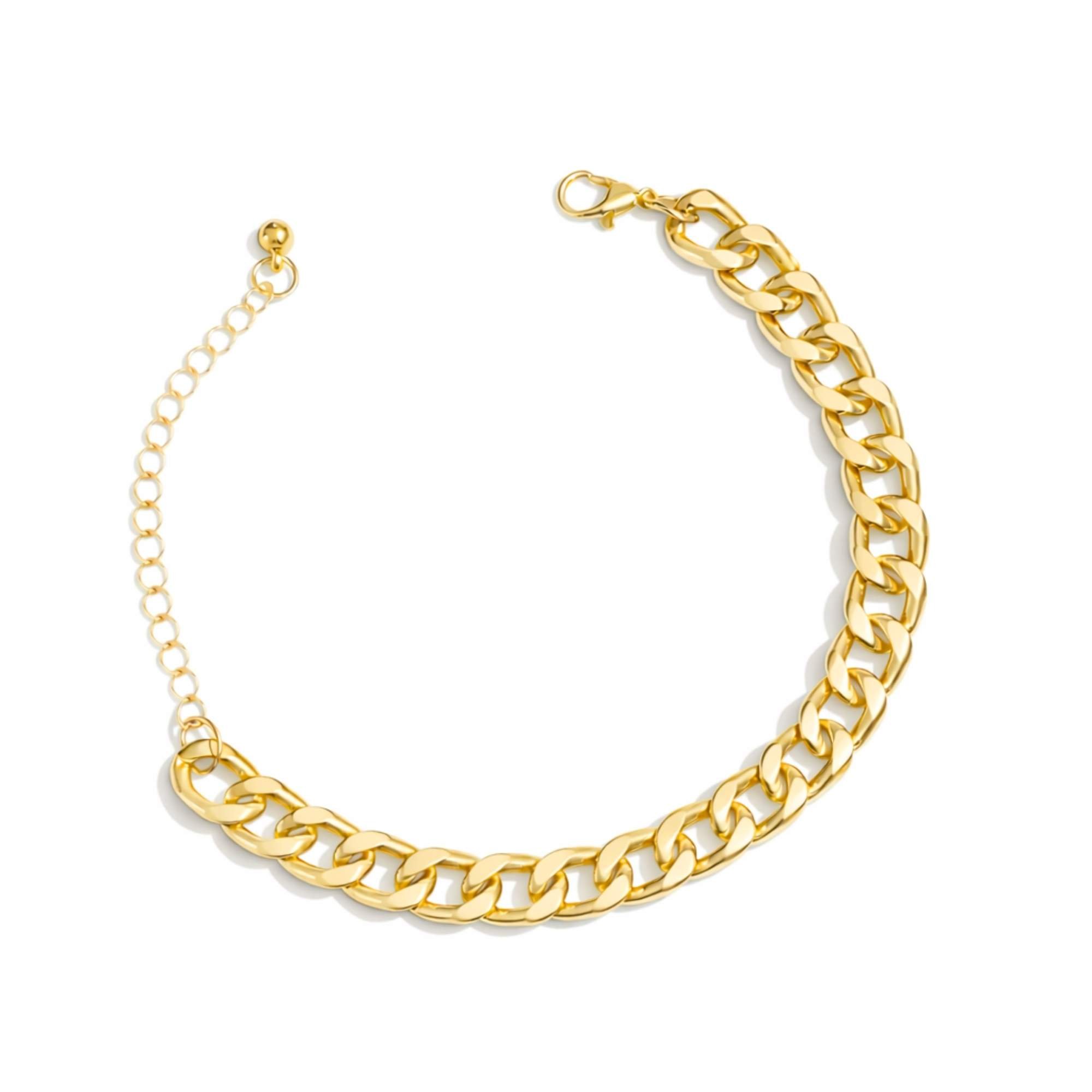 Pulseira Feminina Grumet 10 mm - Banhada em Ouro 18k