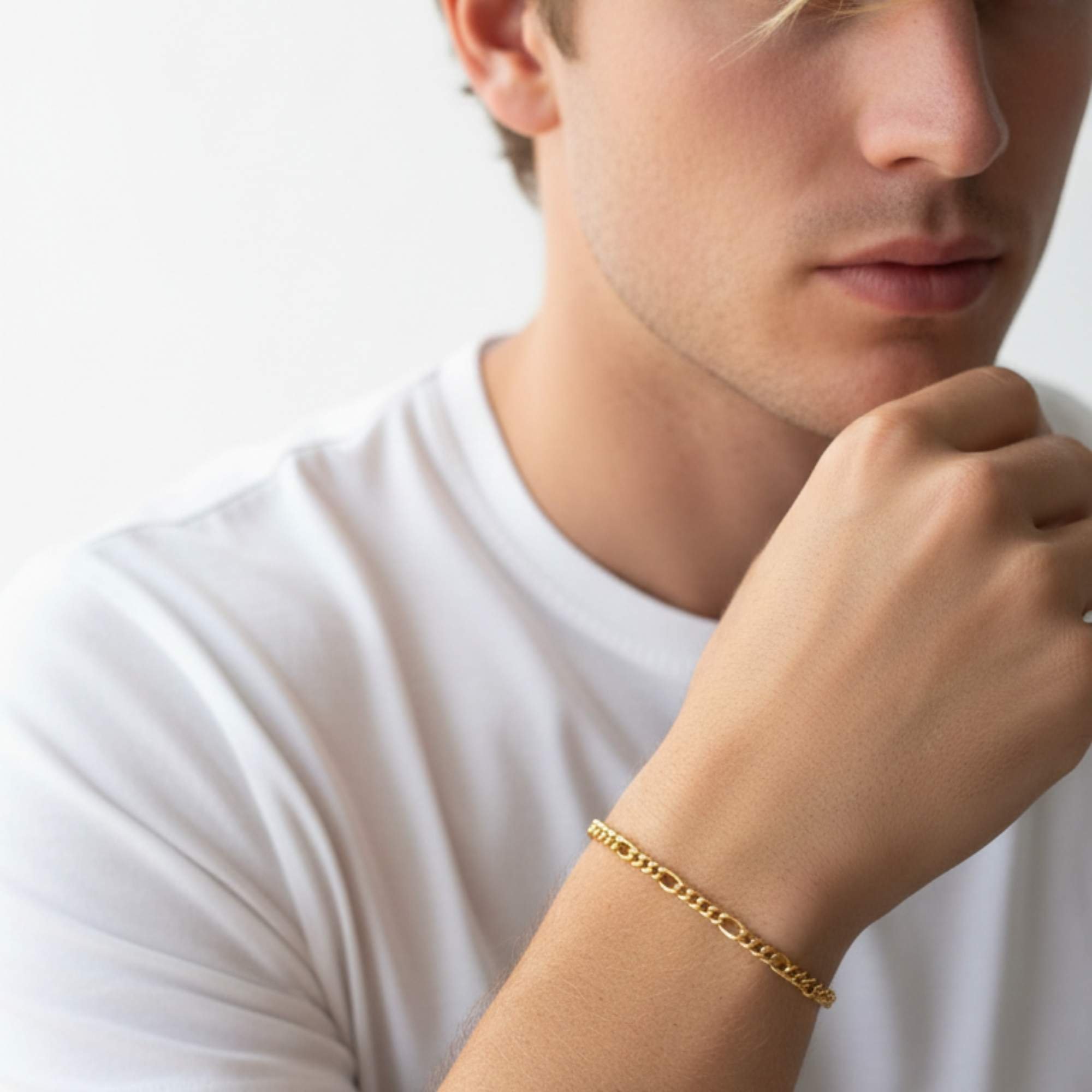 Pulseira Masculina 3x1 - Banhado em Ouro 18k - 3 mm Dourado 2