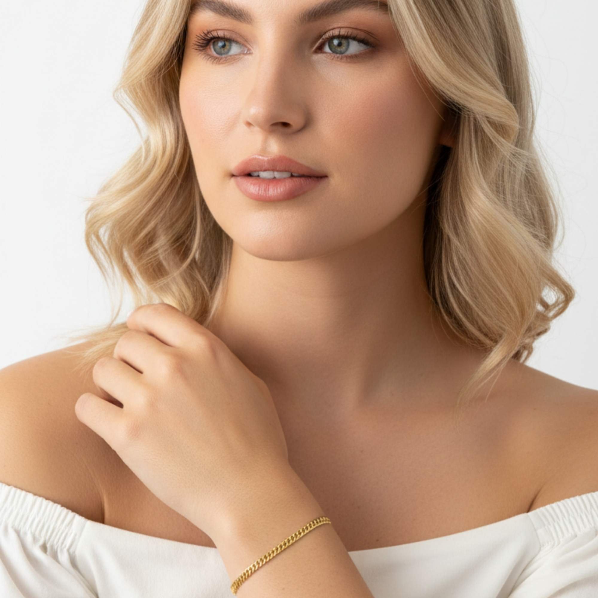 Pulseira Feminina Grumet - 3mm - Banhado em Ouro 18k Dourado 2