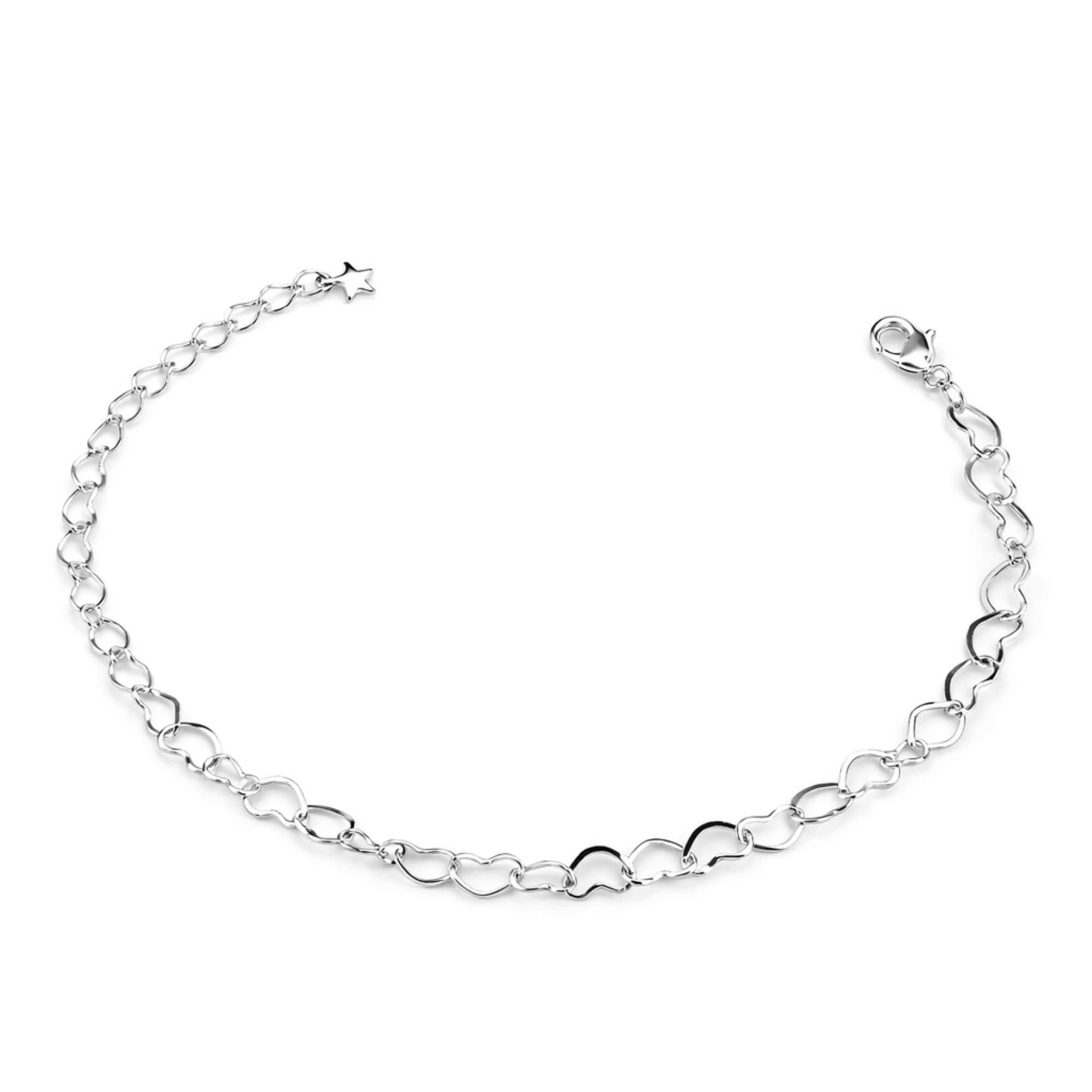 Pulseira Feminina Mini Corações- Banhado em Prata 925