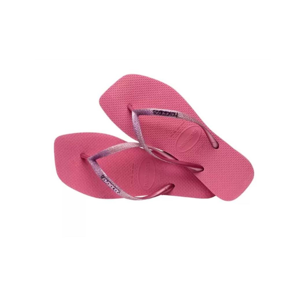 Chinelo Havaianas Slim Square Feminino - Rosa - Chinelo Havaianas Slim  Square Feminino - Rosa - Havaianas