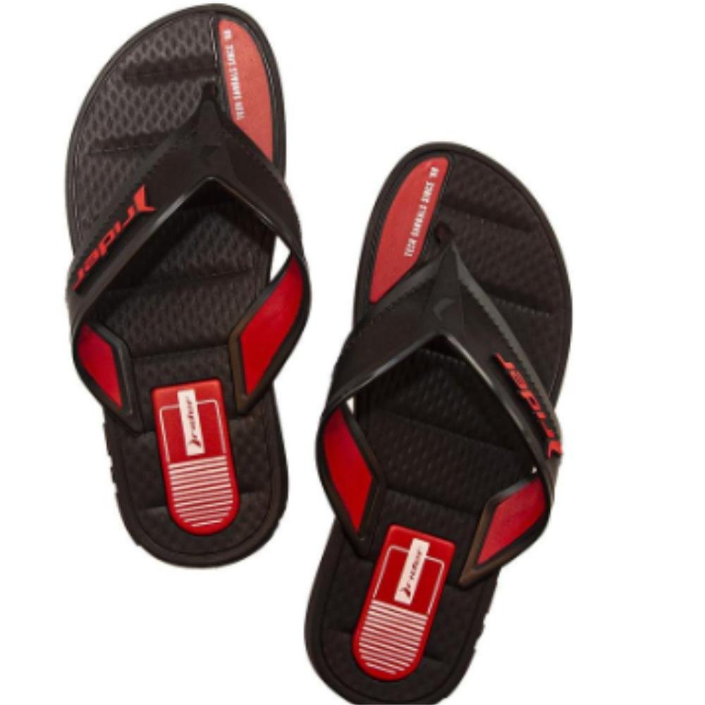 CHINELO RIDER REF: 12015 MASCULINO Preto/Vermelho 2