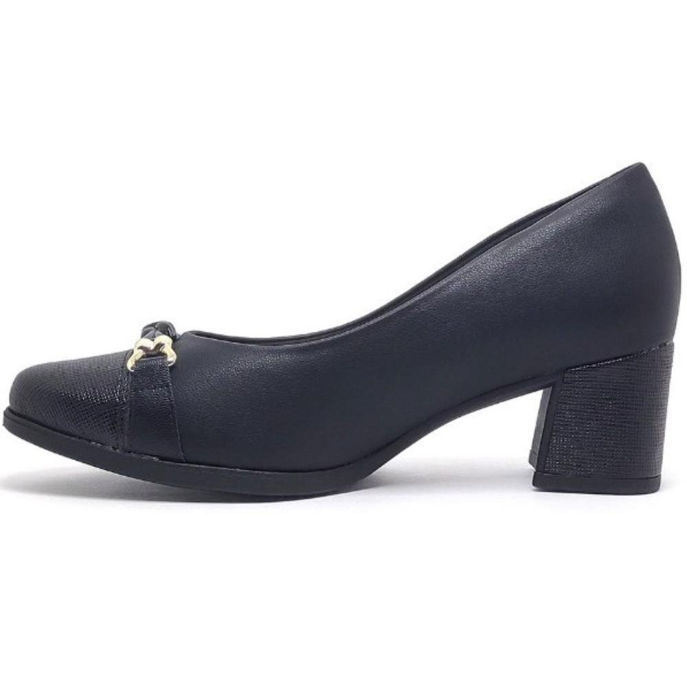 SAPATO PICCADILLY SALTO BAIXO REF: 654046 FEMININO Preto 2