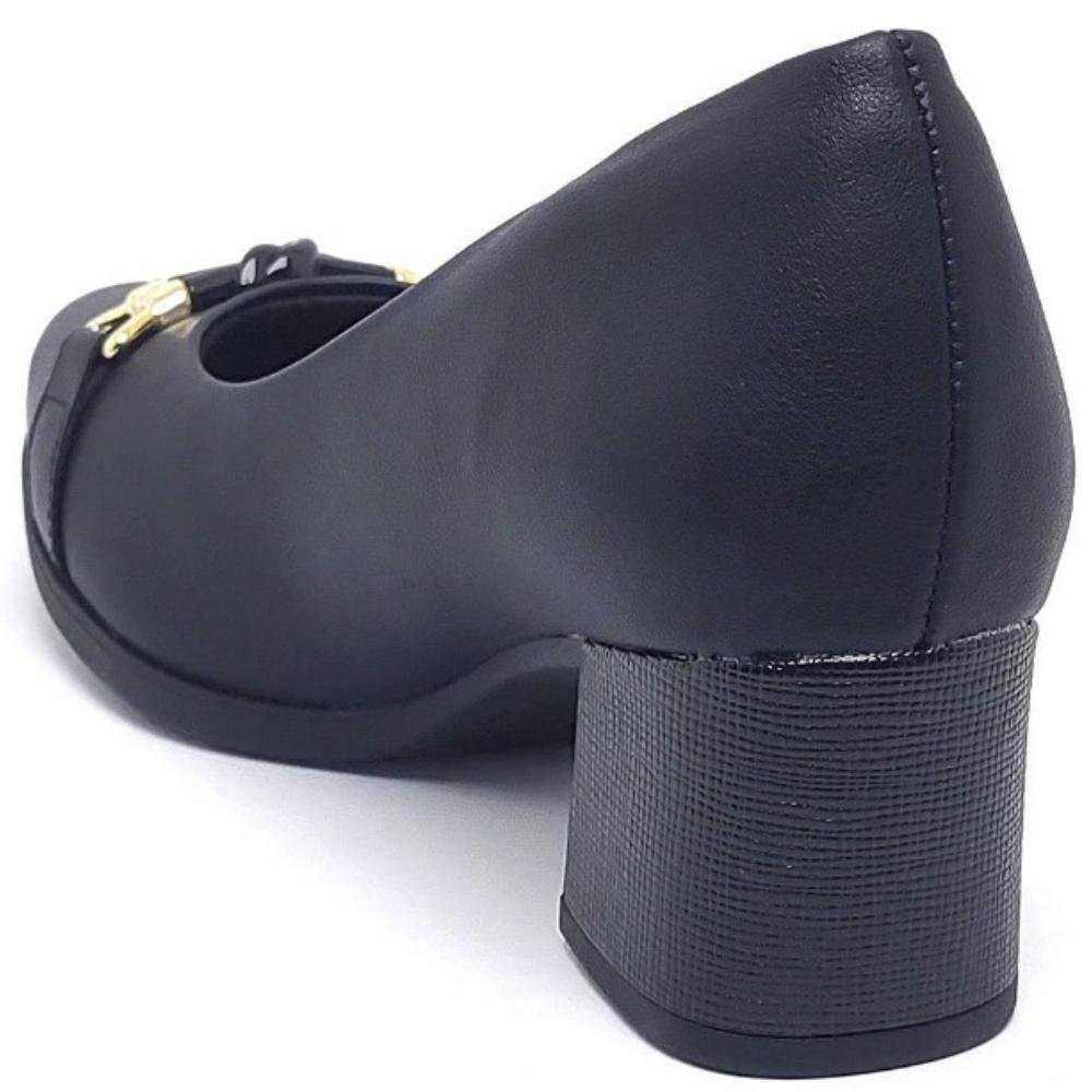 SAPATO PICCADILLY SALTO BAIXO REF: 654046 FEMININO Preto 3