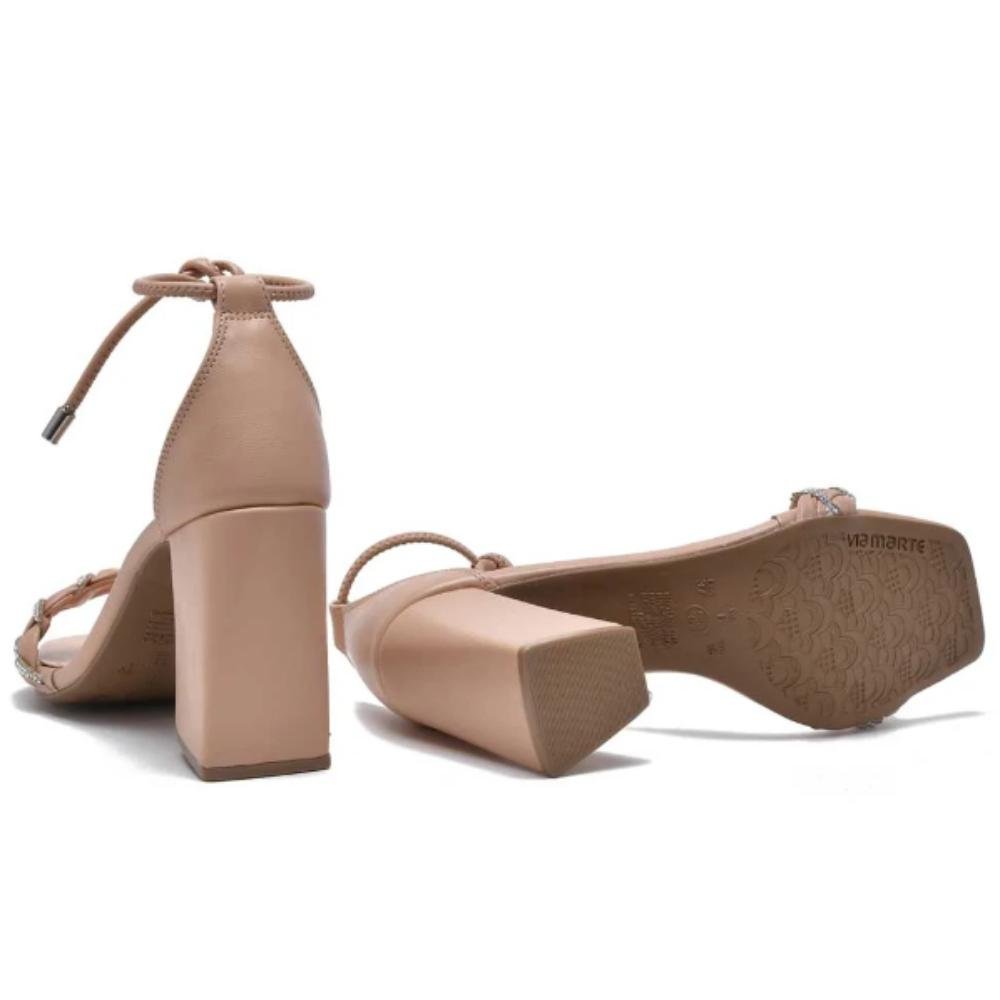 SANDALIA VIA MARTE STRASS REF:2214603 FEMININO Bege 4
