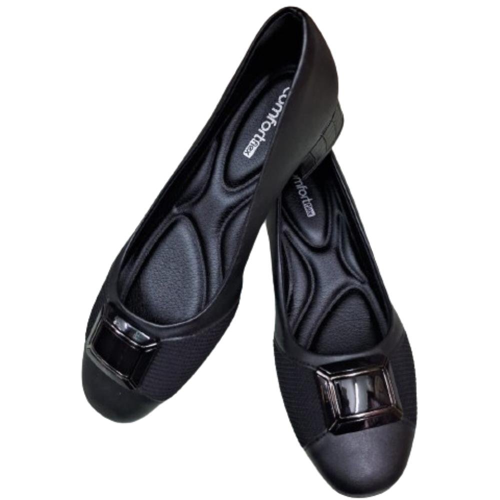 APATO COMFORTFLEX SALTO BAIXO REF:2295403 FEMININO Preto 3