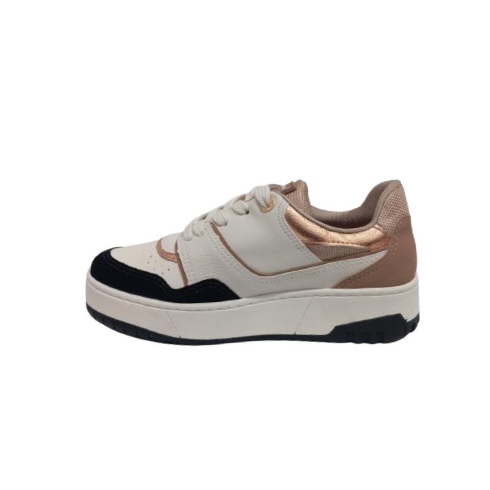 TÊNIS VIA MARTE CASUAL REF: 042-017-15 FEMININO Bege/Prata 2
