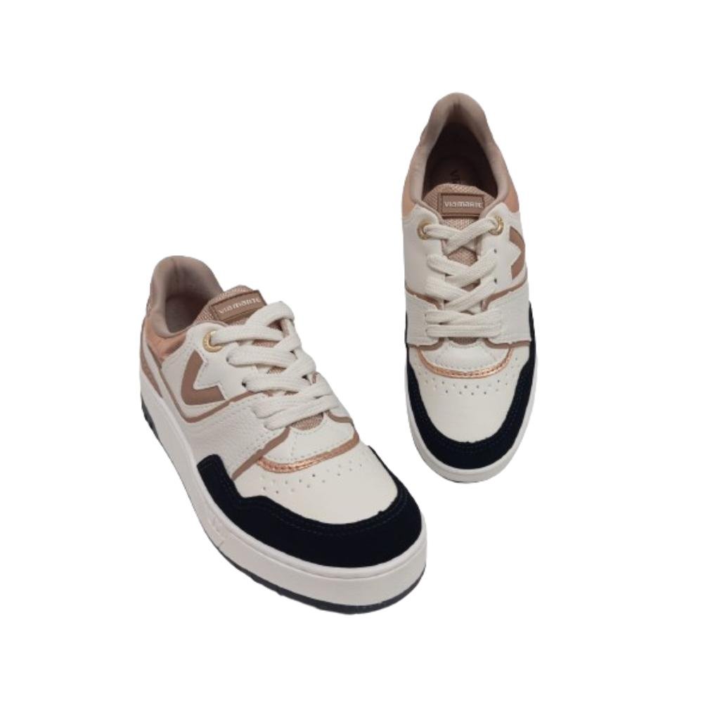TÊNIS VIA MARTE CASUAL REF: 042-017-15 FEMININO Bege/Prata 3