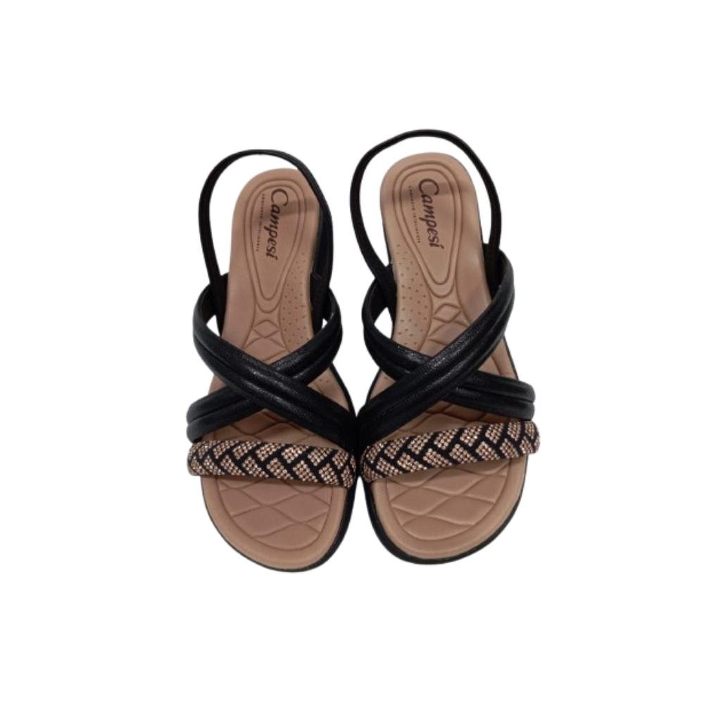 SANDÁLIA CAMPESI CALCE FÁCIL REF: L9718 FEMININO Preto 2